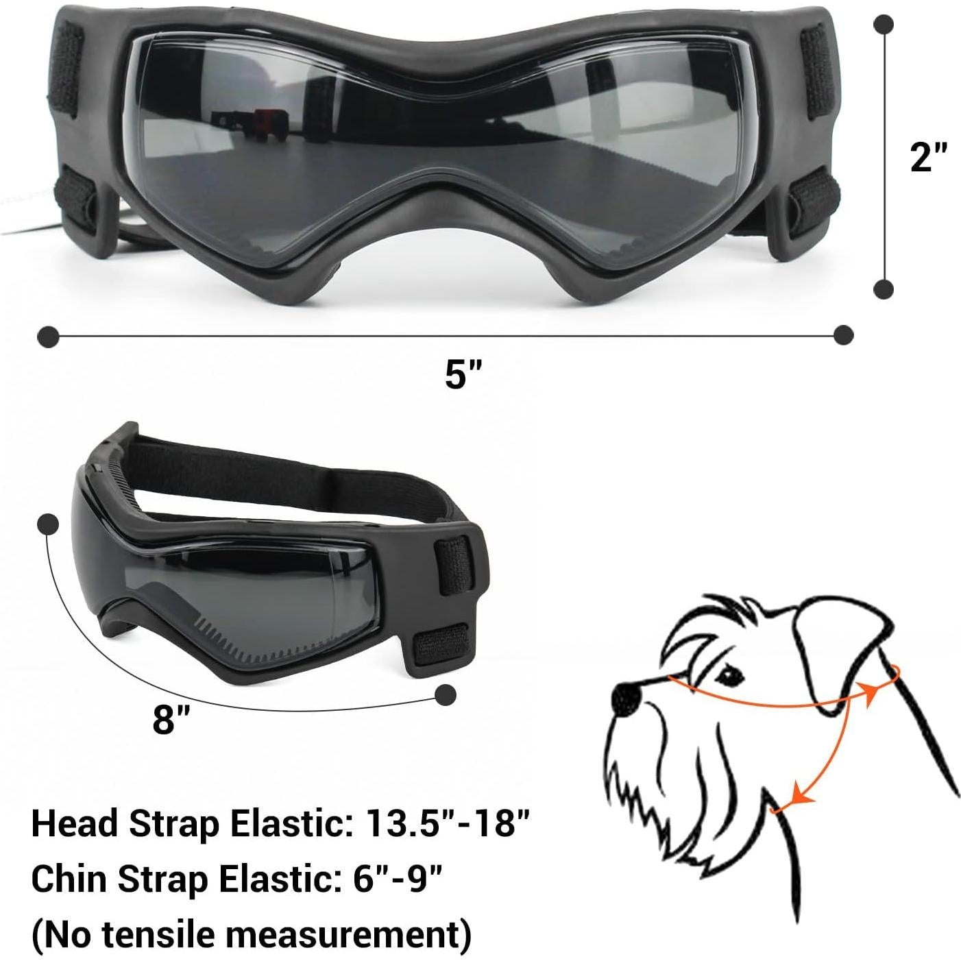 Gafas de sol para perros PETLESO Medianas UV Protección Negra
