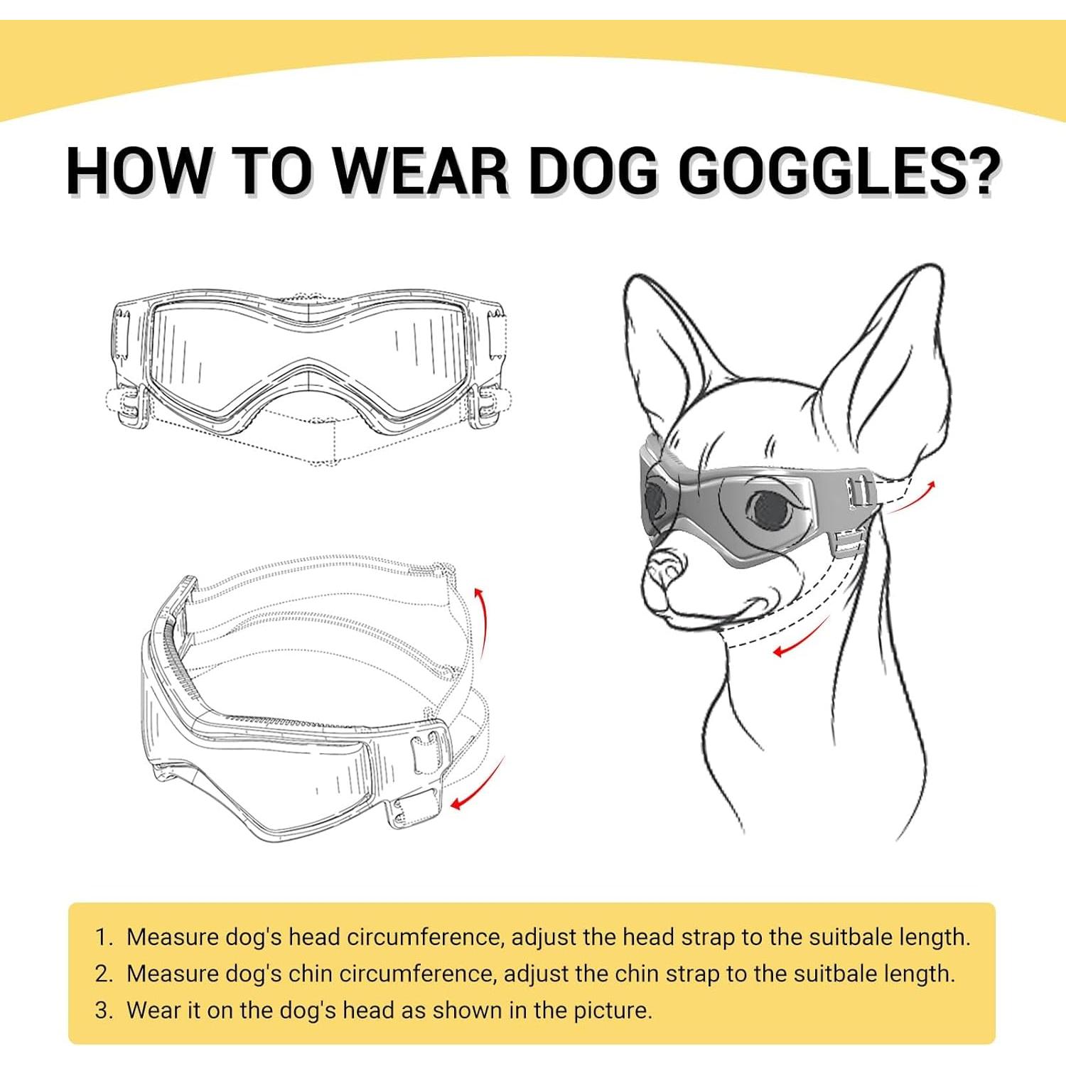 Gafas de sol para perros PETLESO Medianas UV Protección Negra