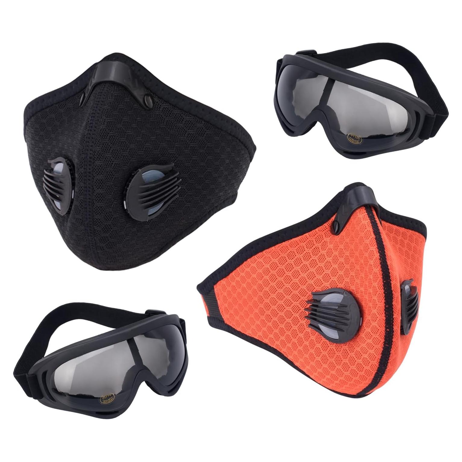 Conjunto de Gafas de Seguridad Nainsect + 2 Mascarillas Carbón