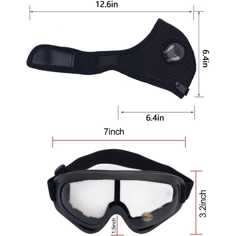 Conjunto de Gafas de Seguridad Nainsect + 2 Mascarillas Carbón