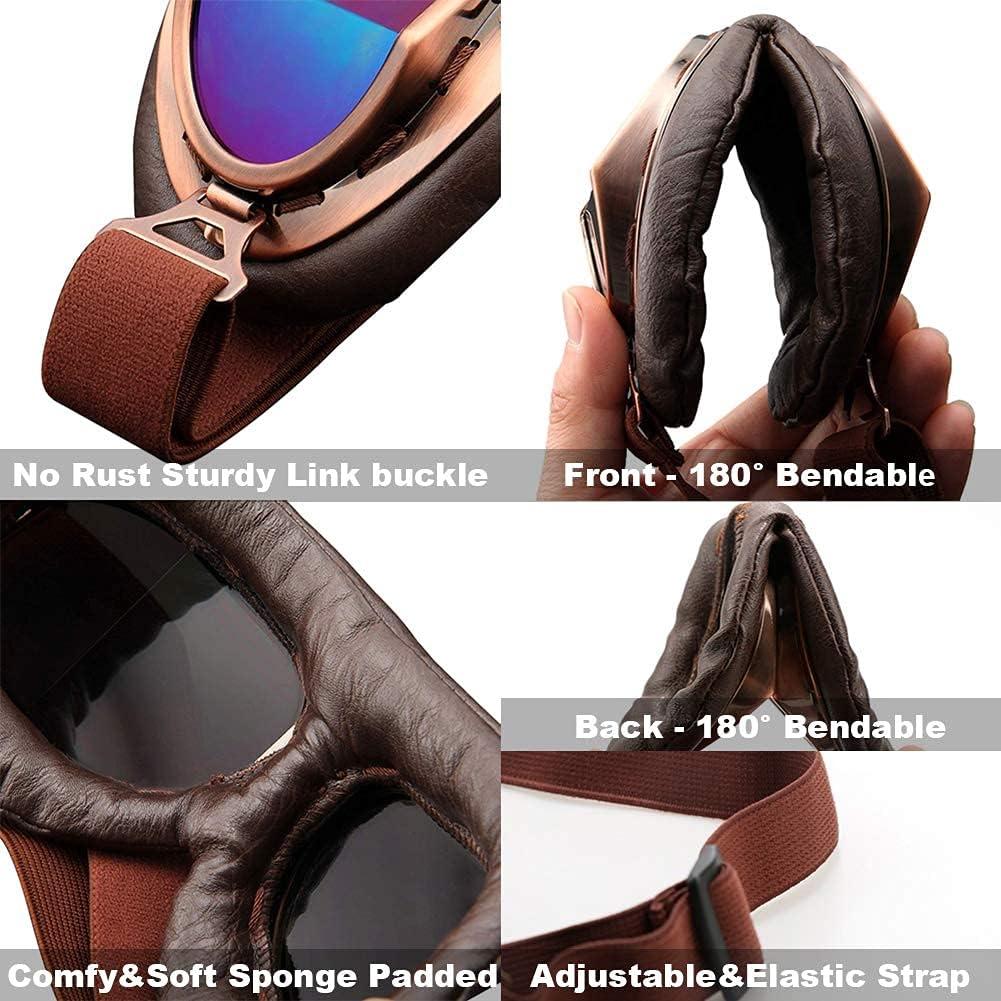 Paquete de 3 Gafas Vintage Peicees para Motocicleta y Ciclismo