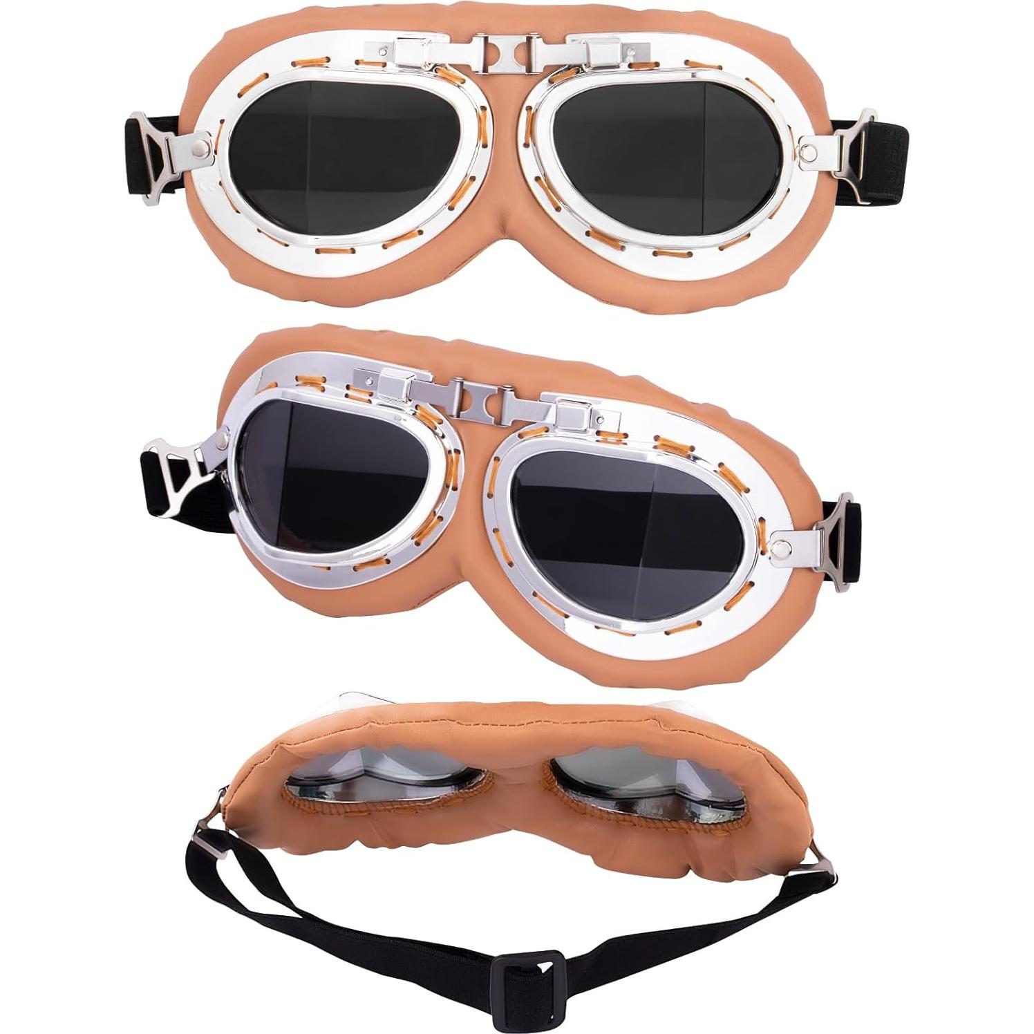 Paquete de 3 Gafas Vintage Peicees para Motocicleta y Bicicleta