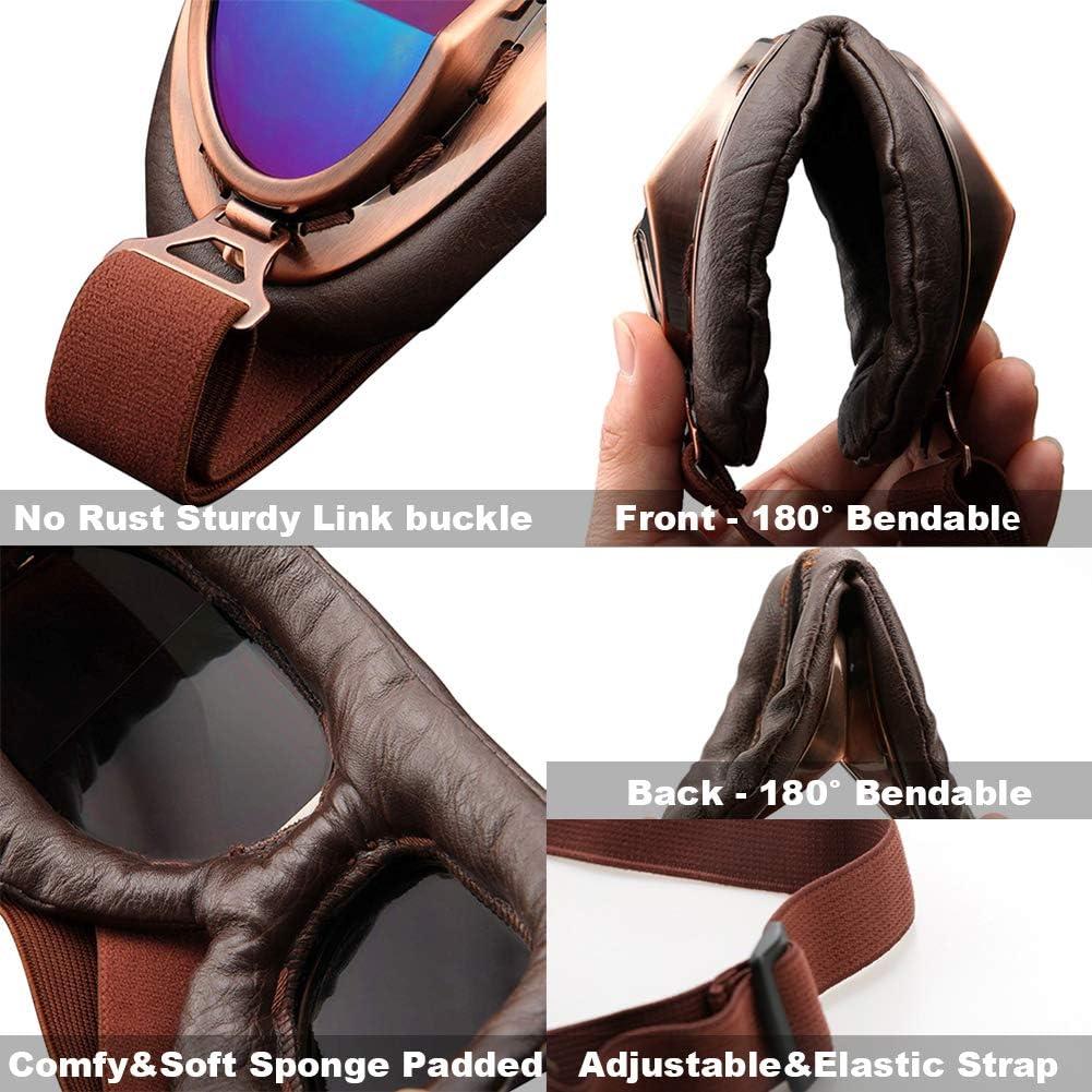 Paquete de 3 Gafas Vintage Peicees para Motocicleta y Bicicleta
