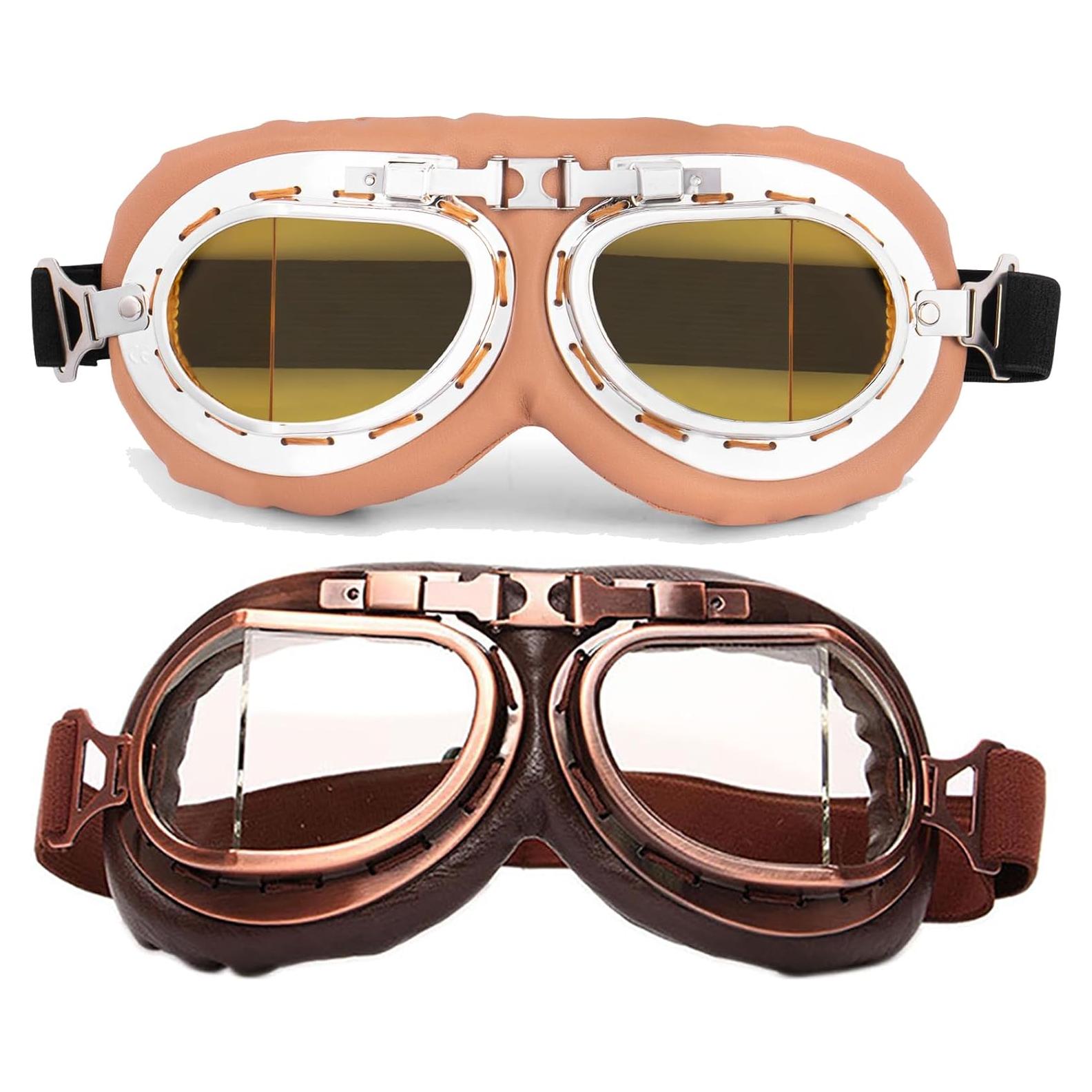 Paquete de 2 Gafas Vintage Peicees para Motocicleta y Bicicleta