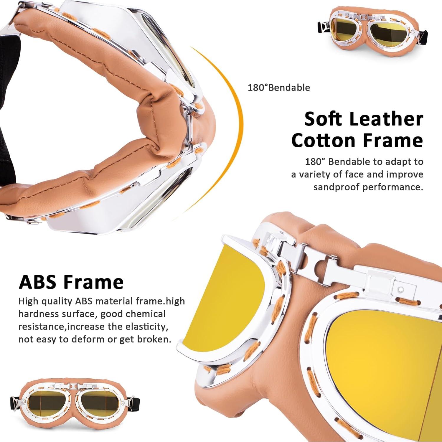 Paquete de 2 Gafas Vintage Peicees para Motocicleta y Bicicleta