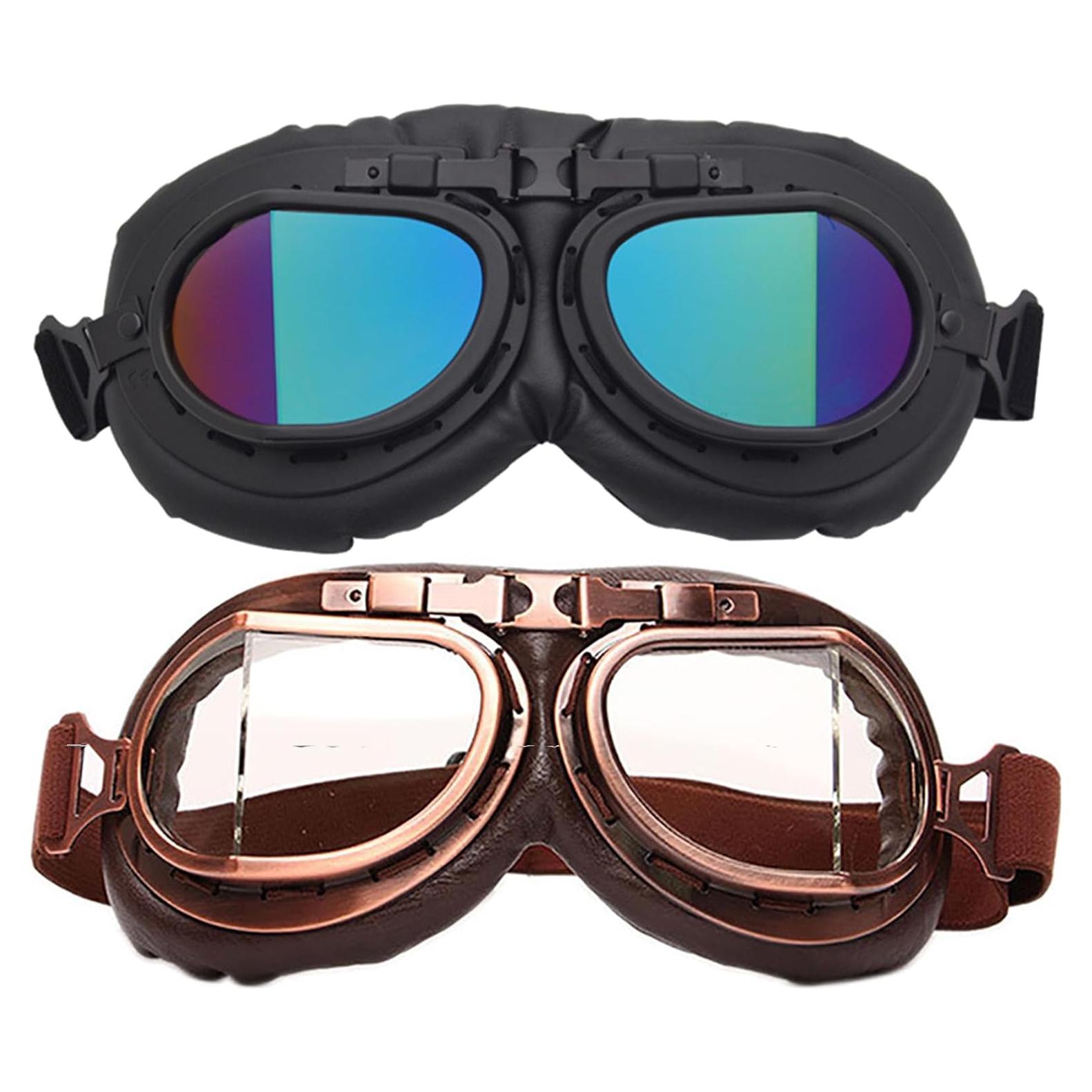 Paquete de 2 Gafas Vintage Peicees para Motocicleta y Ciclismo