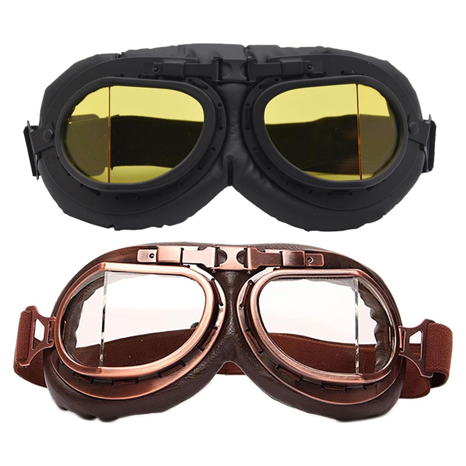 Paquete de 2 Gafas Vintage Peicees para Motocicleta y Ciclismo