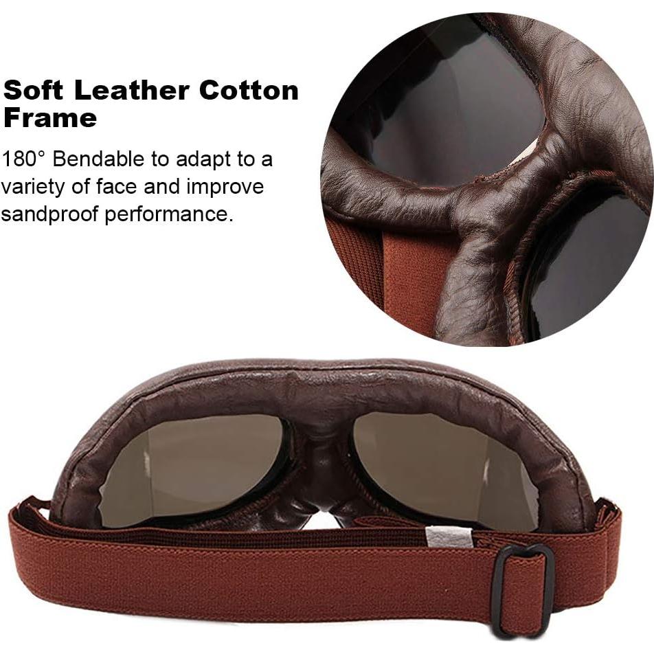 Paquete de 2 Gafas Vintage Peicees para Motocicleta y Bicicleta