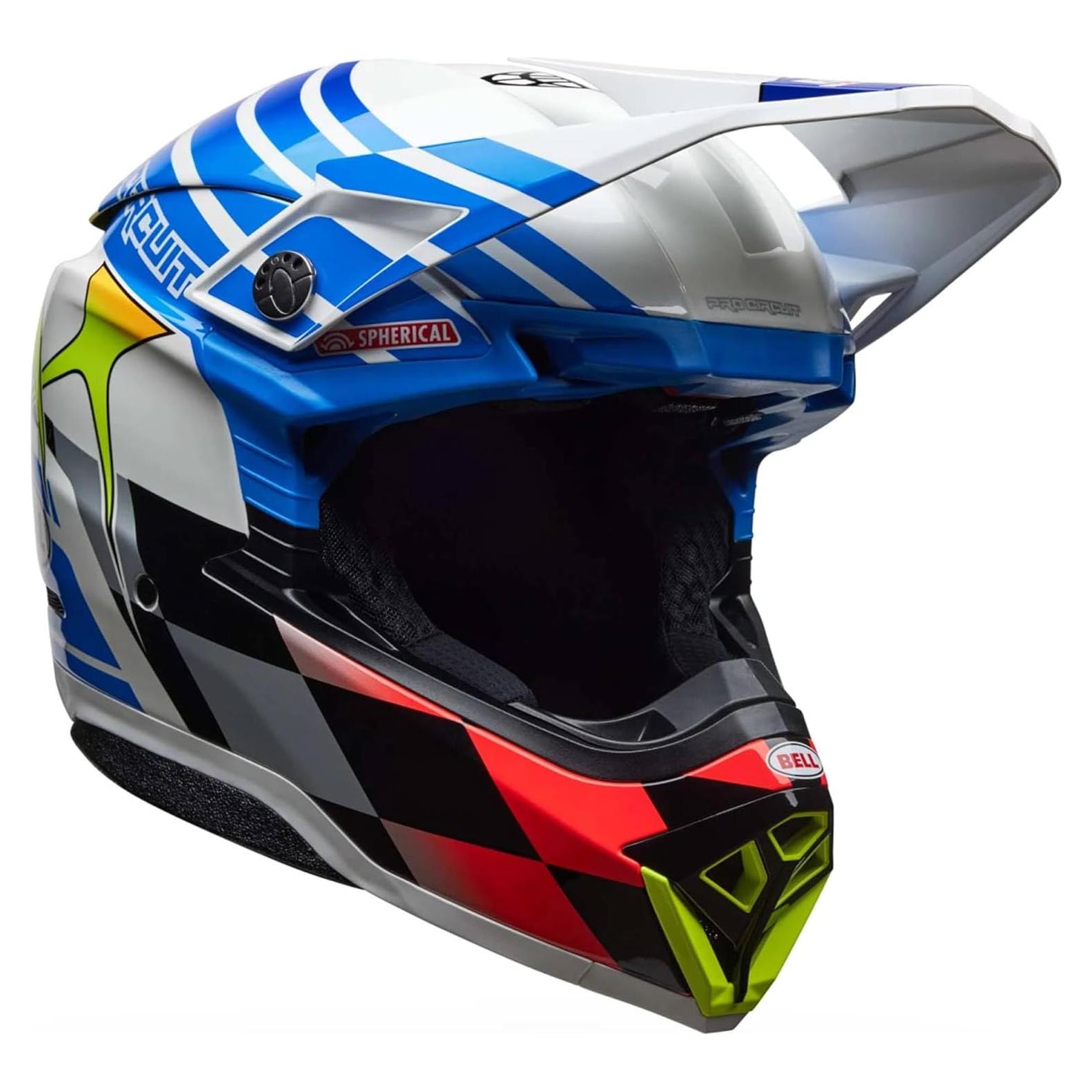 Casco de Motocross Bell Moto-10 Esférico Mediano Azul/Blanco
