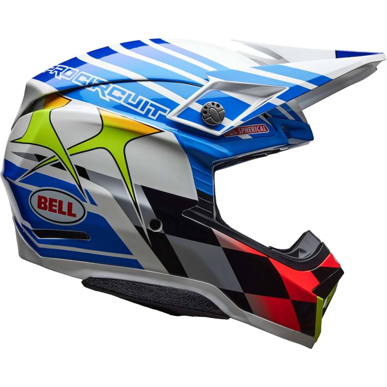 Casco de Motocross Bell Moto-10 Esférico Mediano Azul/Blanco