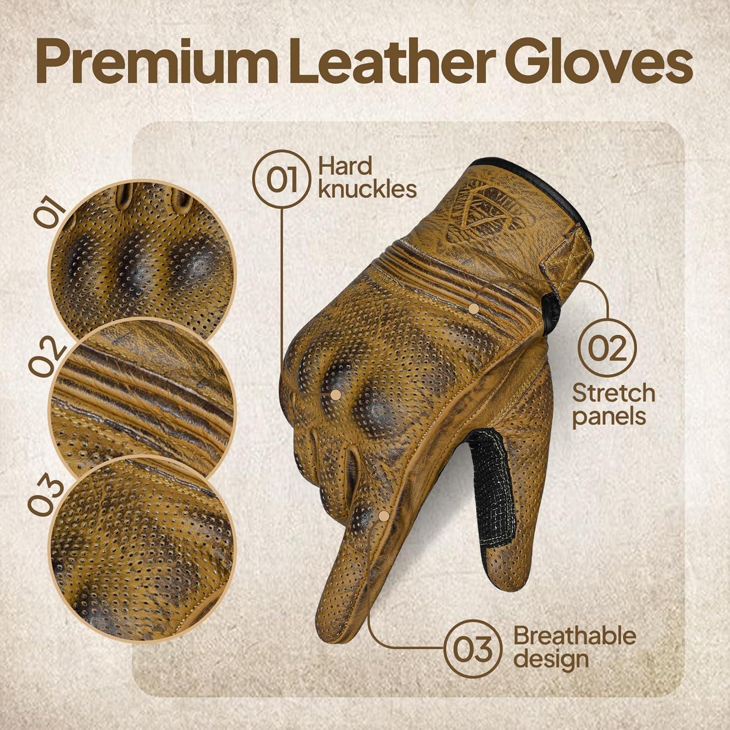 Guantes de Motocicleta SAGA SPORTS Táctiles Unisex Marrón Grande