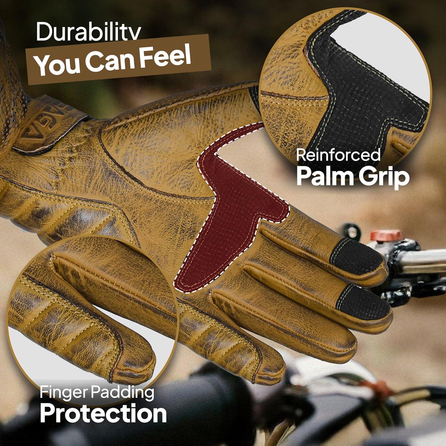 Guantes de Motocicleta SAGA SPORTS Táctiles Unisex Marrón Grande