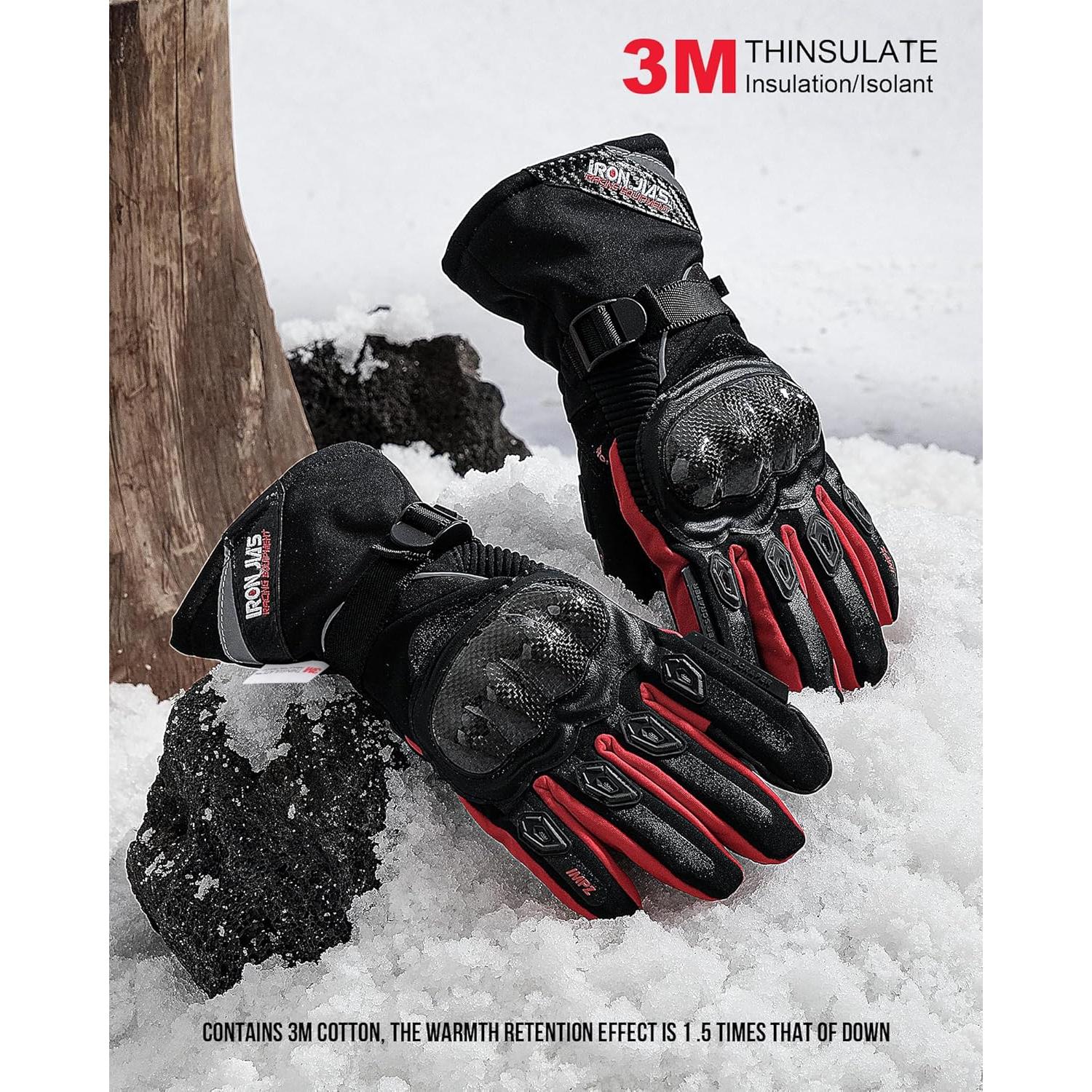 Guantes de Moto de Invierno BORLENI AXE02 Impermeables Táctiles