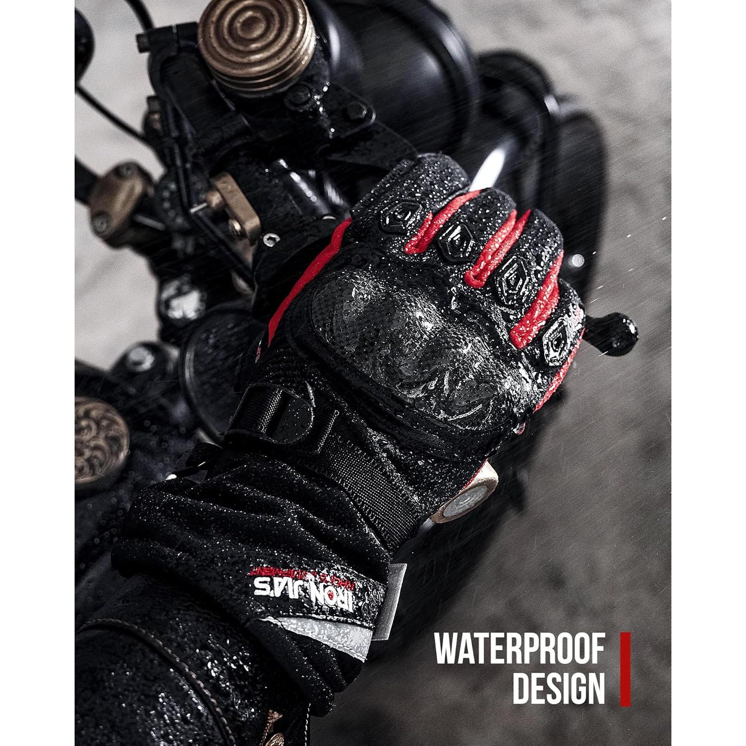 Guantes de Moto de Invierno BORLENI AXE02 Impermeables Táctiles