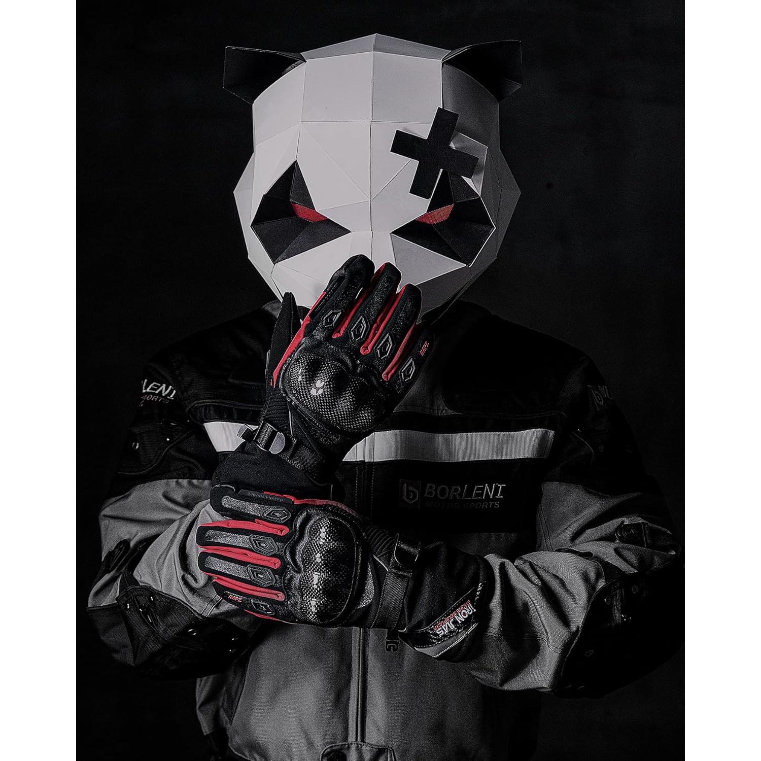 Guantes de Moto de Invierno BORLENI AXE02 Impermeables Táctiles