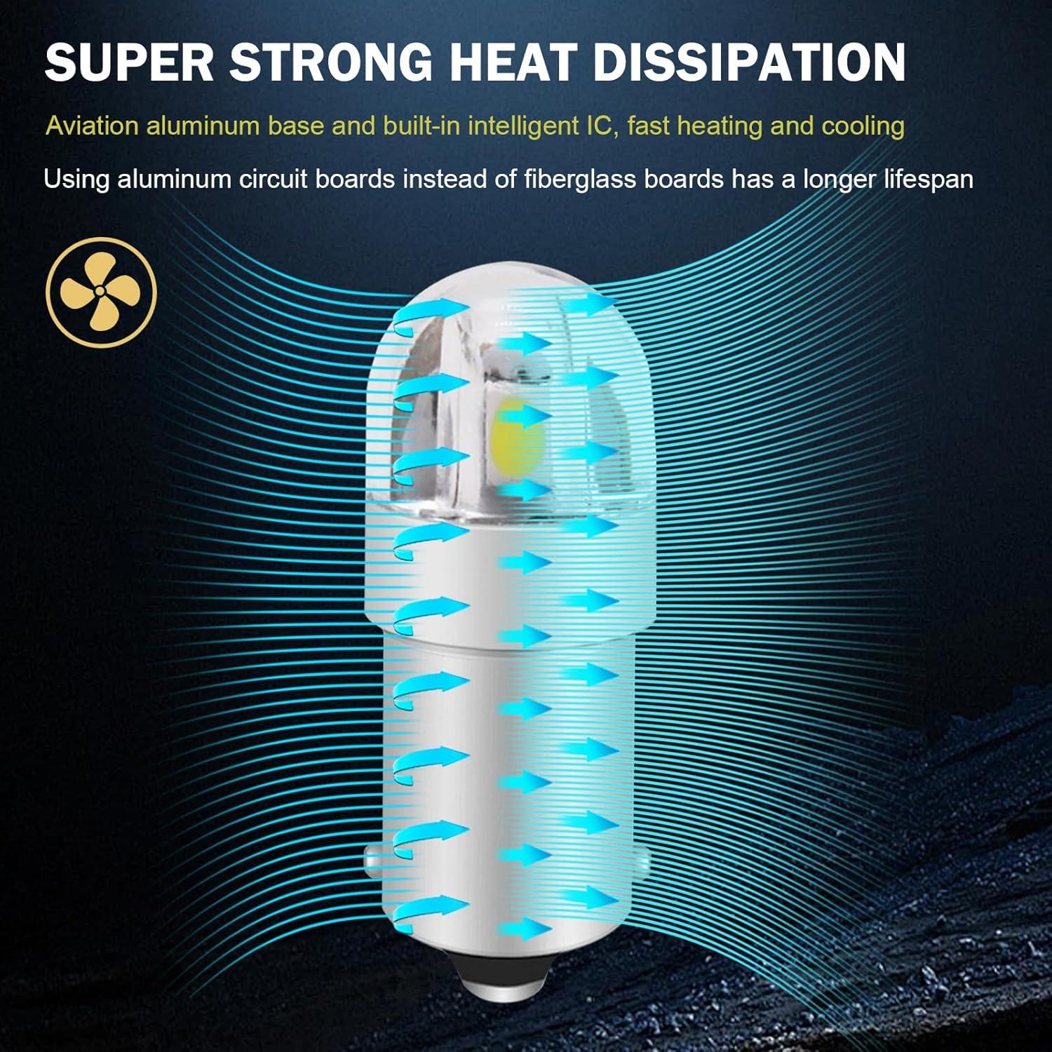 10 Bombillas LED BA9S Zikefest 6000K 200 Lúmenes SMD 3030