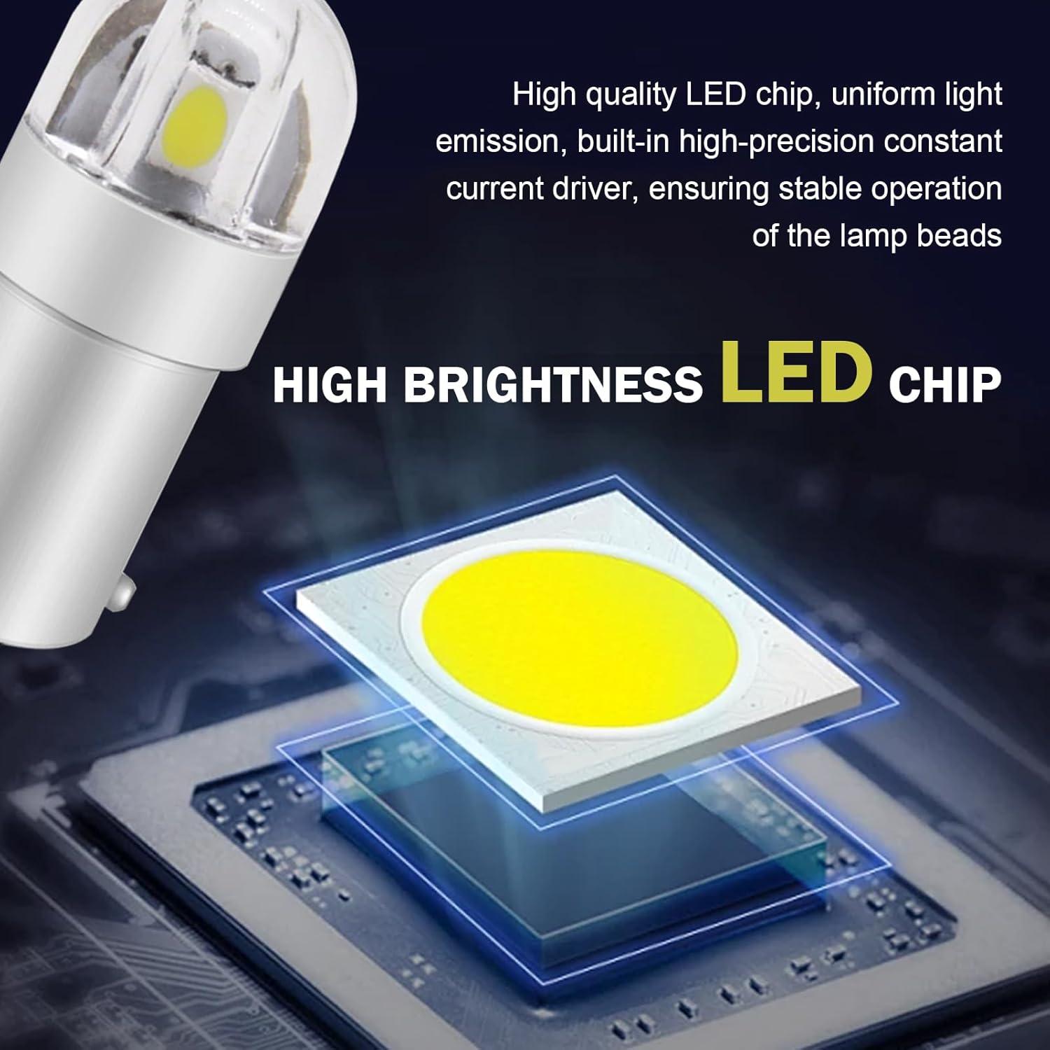 10 Bombillas LED BA9S Zikefest 6000K 200 Lúmenes SMD 3030