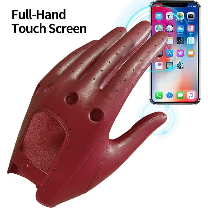 Guantes de Conducción de Cuero MGGMOKAY para Mujeres Táctiles
