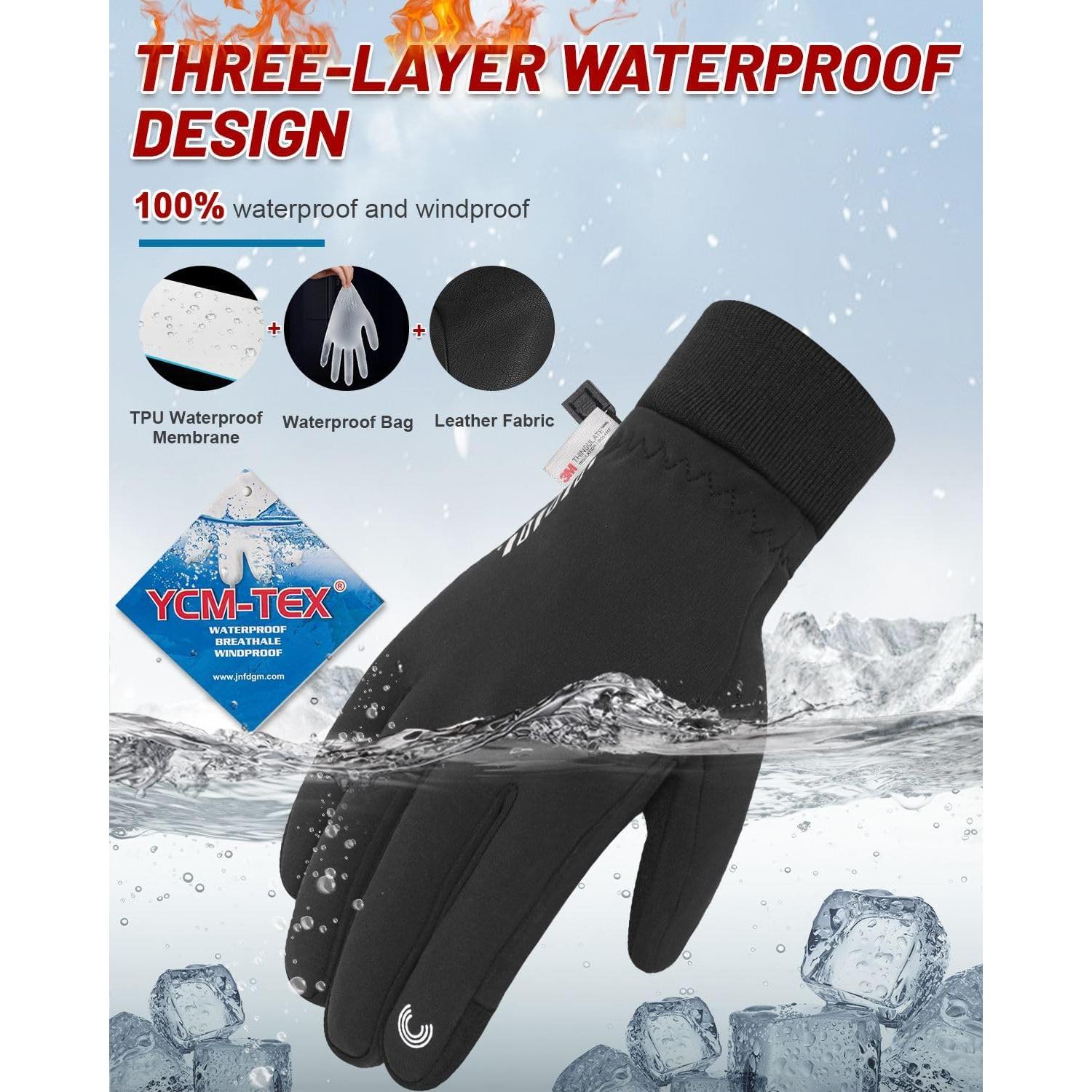 Guantes de Invierno Impermeables RIGWARL Térmicos 3M - Negro
