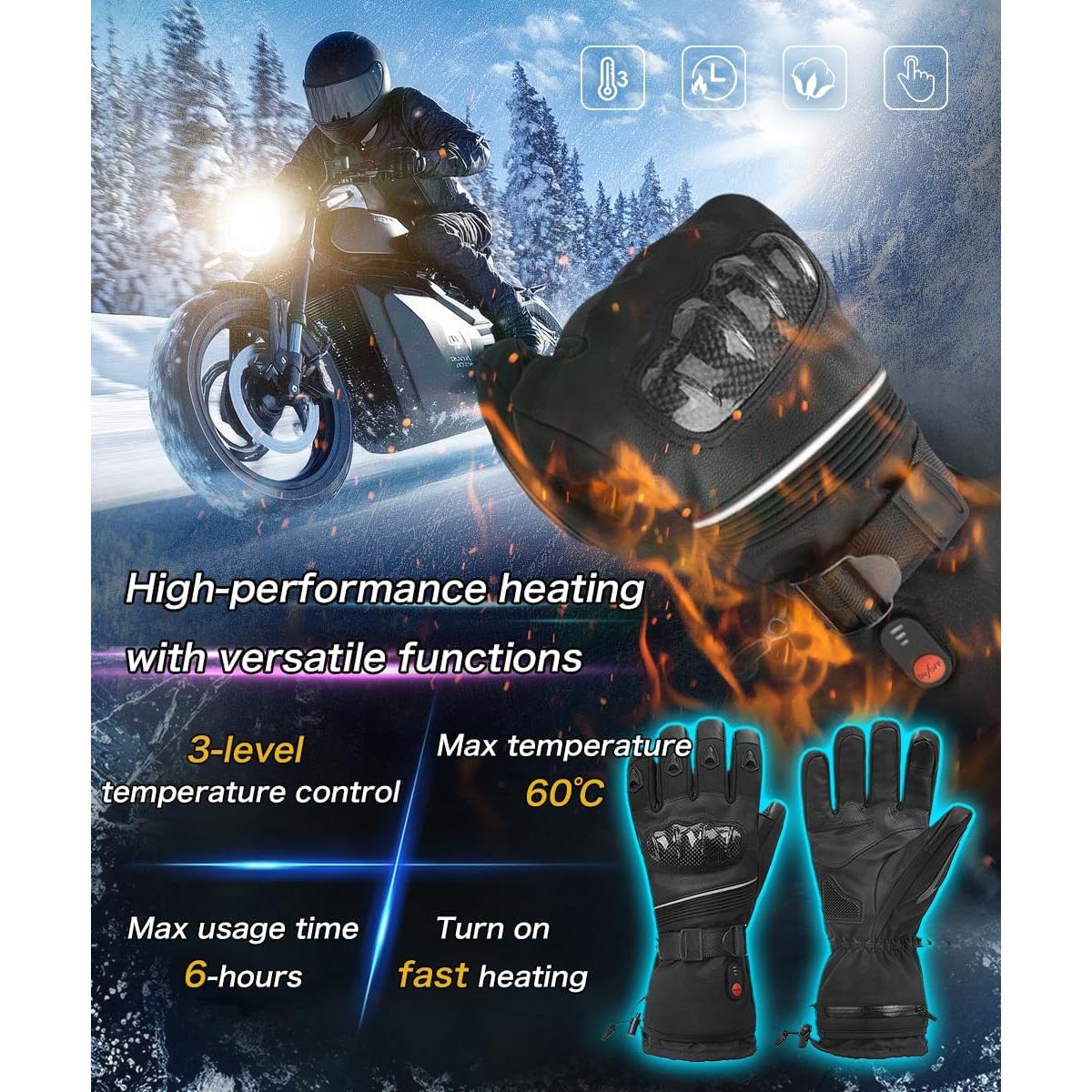 Guantes calefaccionados ERKEQN 7.4V impermeables unisex