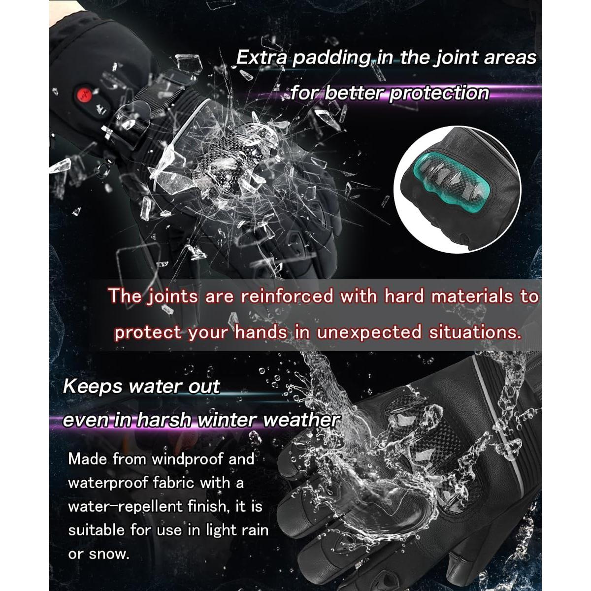 Guantes calefaccionados ERKEQN 7.4V impermeables unisex