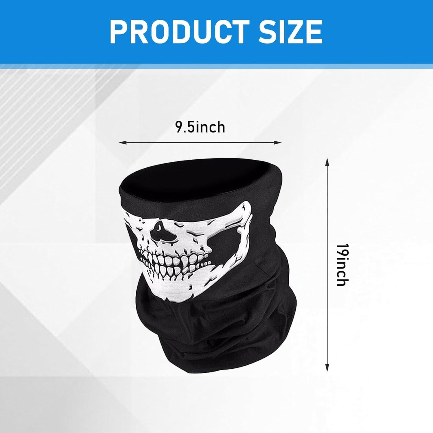 Tubo de Cuello DYEKNEE 3 PCS Calavera Negro 24x48 cm