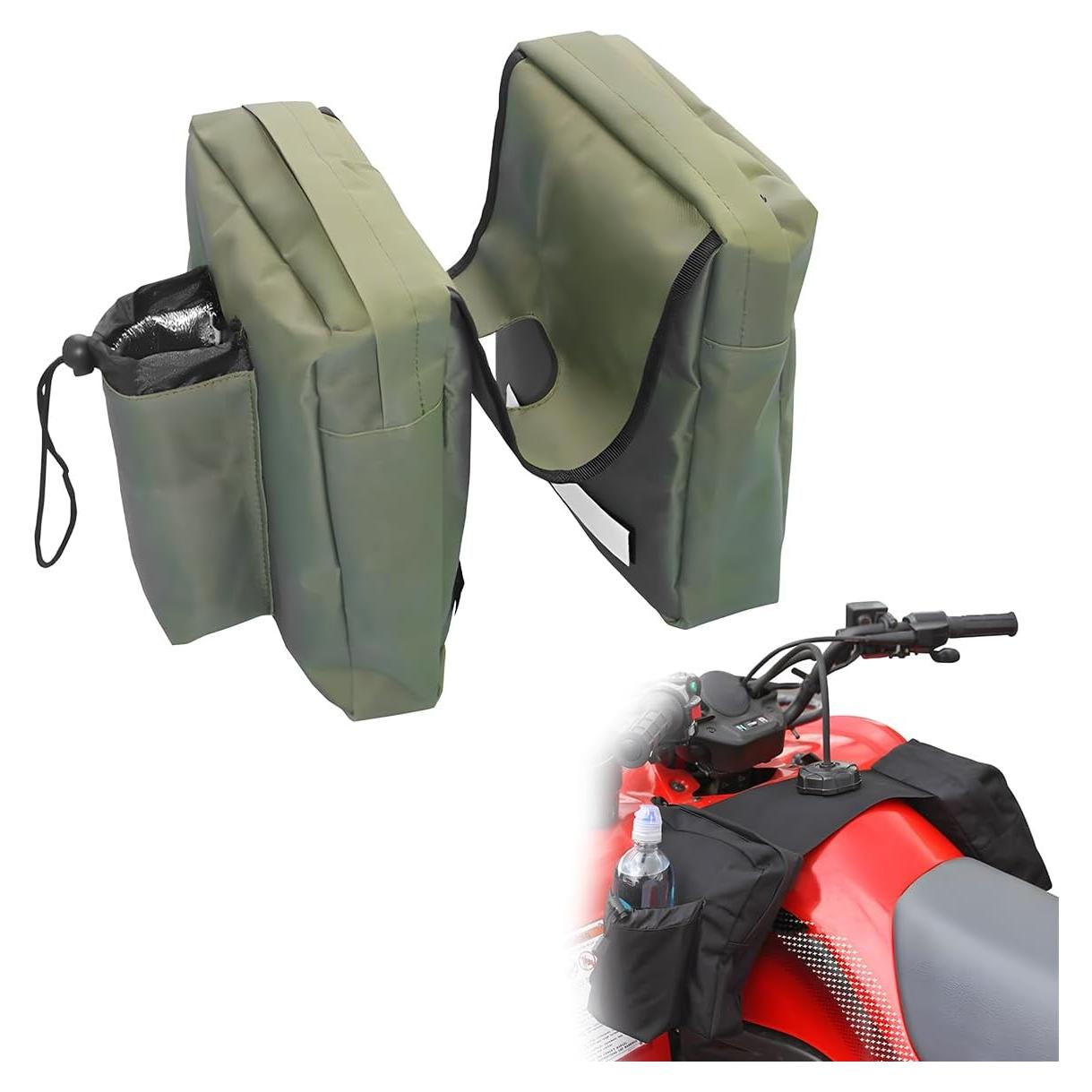 Bolsa de Tanque de Motocicleta Wevdn Impermeable Verde Militar