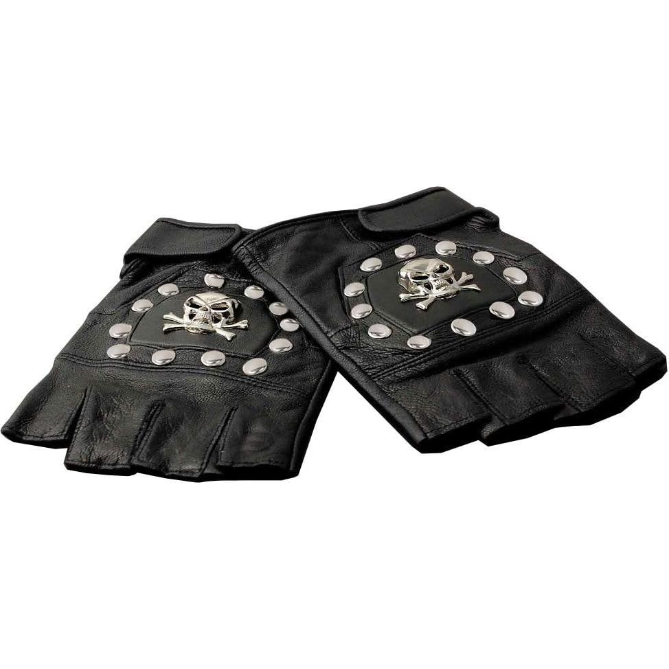 Guantes góticos de calavera steampunk cuero negro talla única