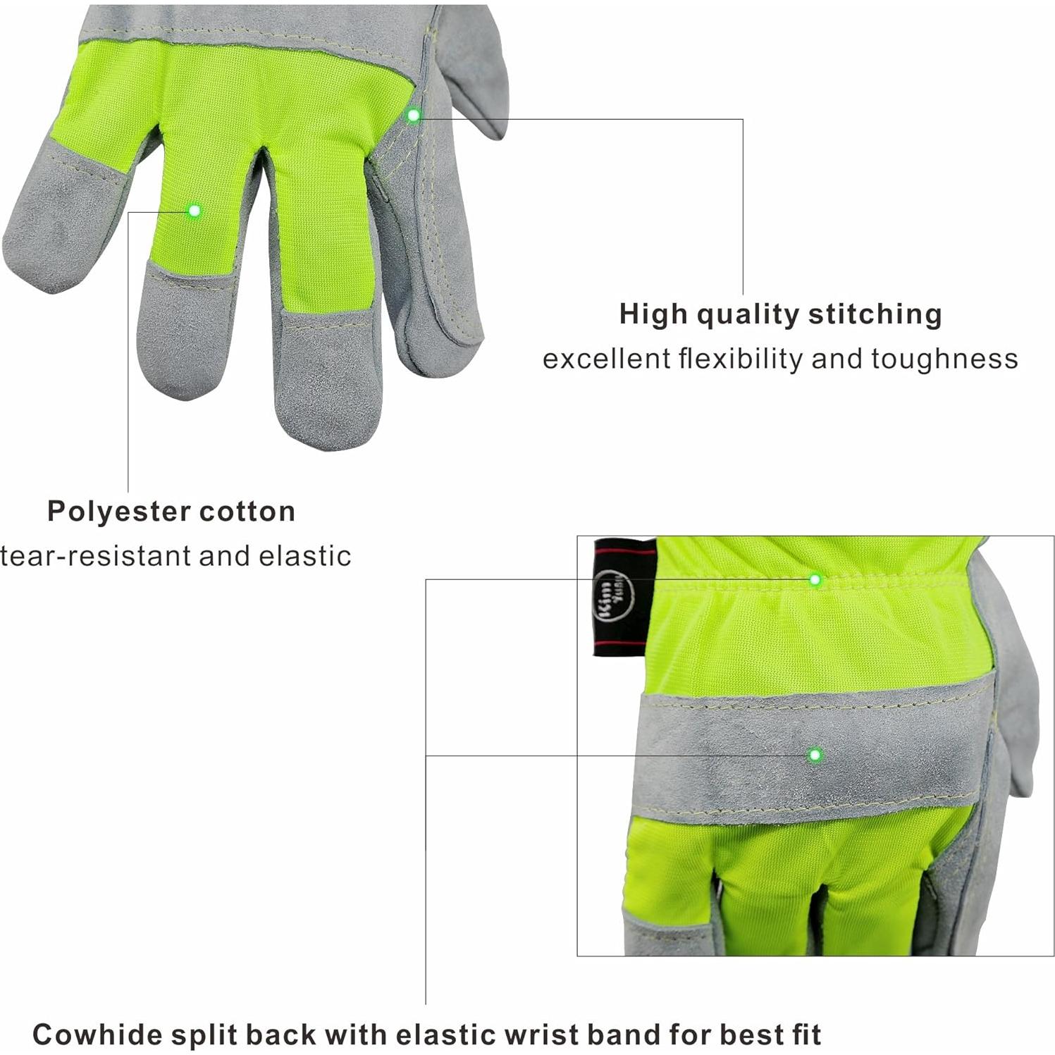 Guantes de Trabajo de Cuero KIM YUAN Antideslizantes 1 Par