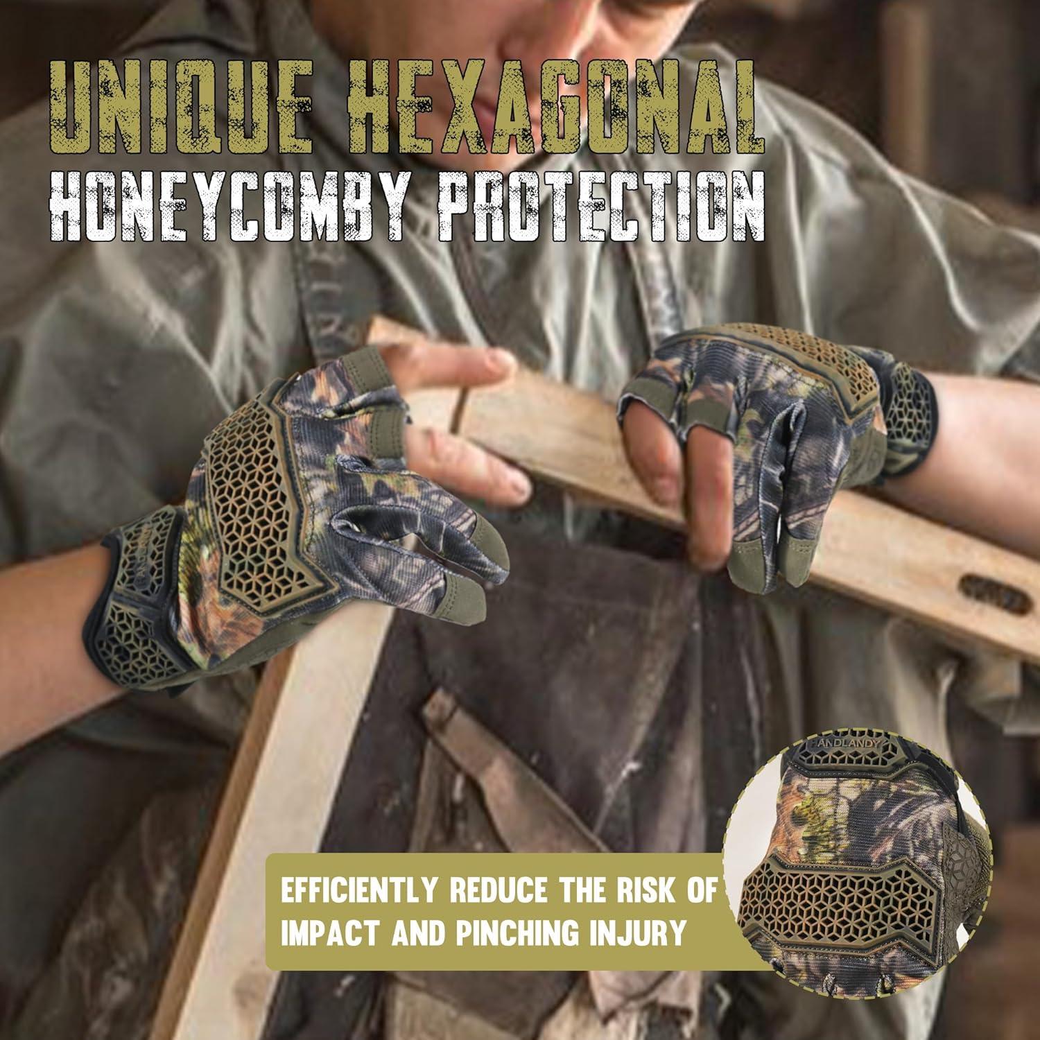 Guantes Tácticos Sin Dedos Camuflaje X-Large para Motocicleta