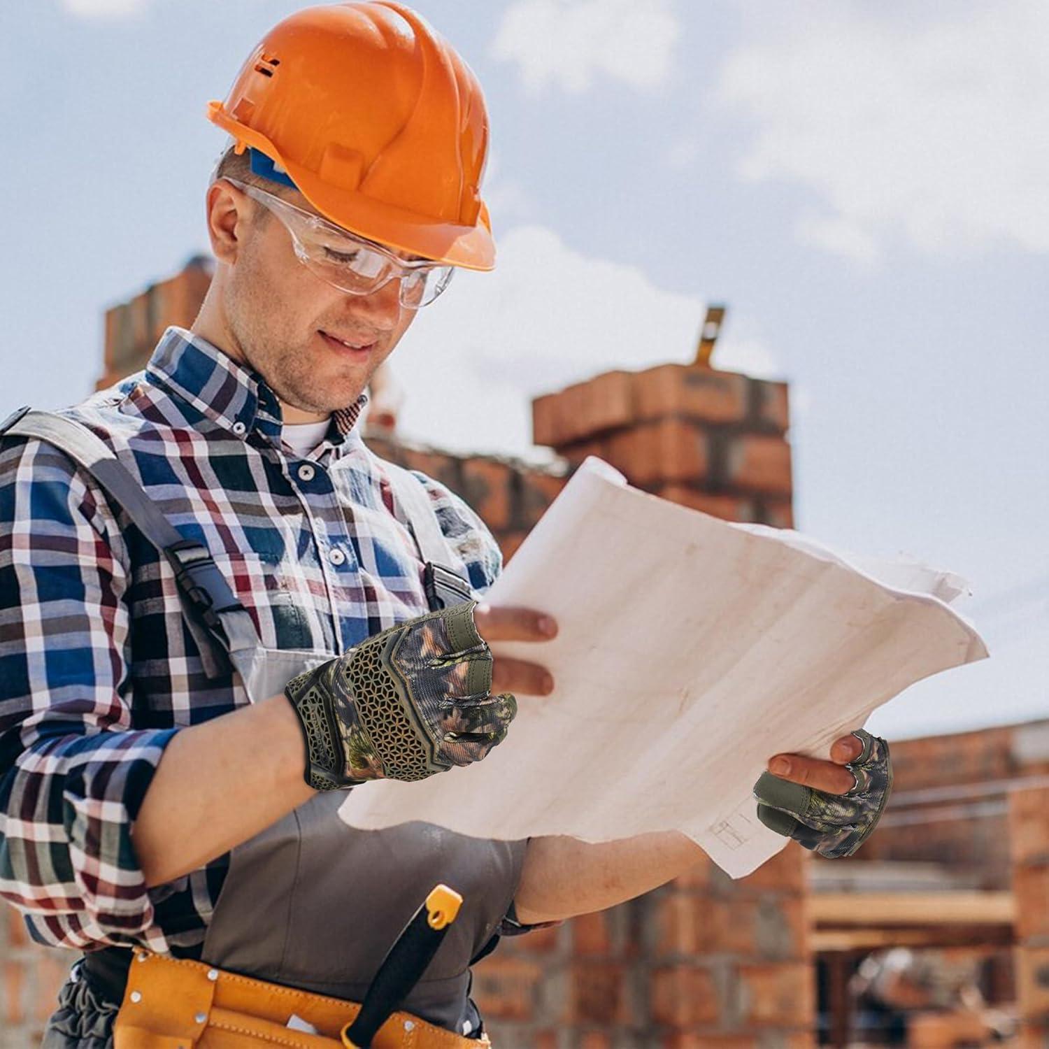 Guantes Tácticos Sin Dedos Camuflaje X-Large para Motocicleta