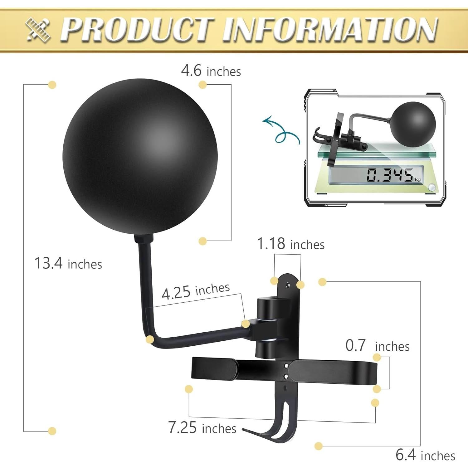 Soporte de Casco Montaje en Pared Kikerike Negro con Ganchos