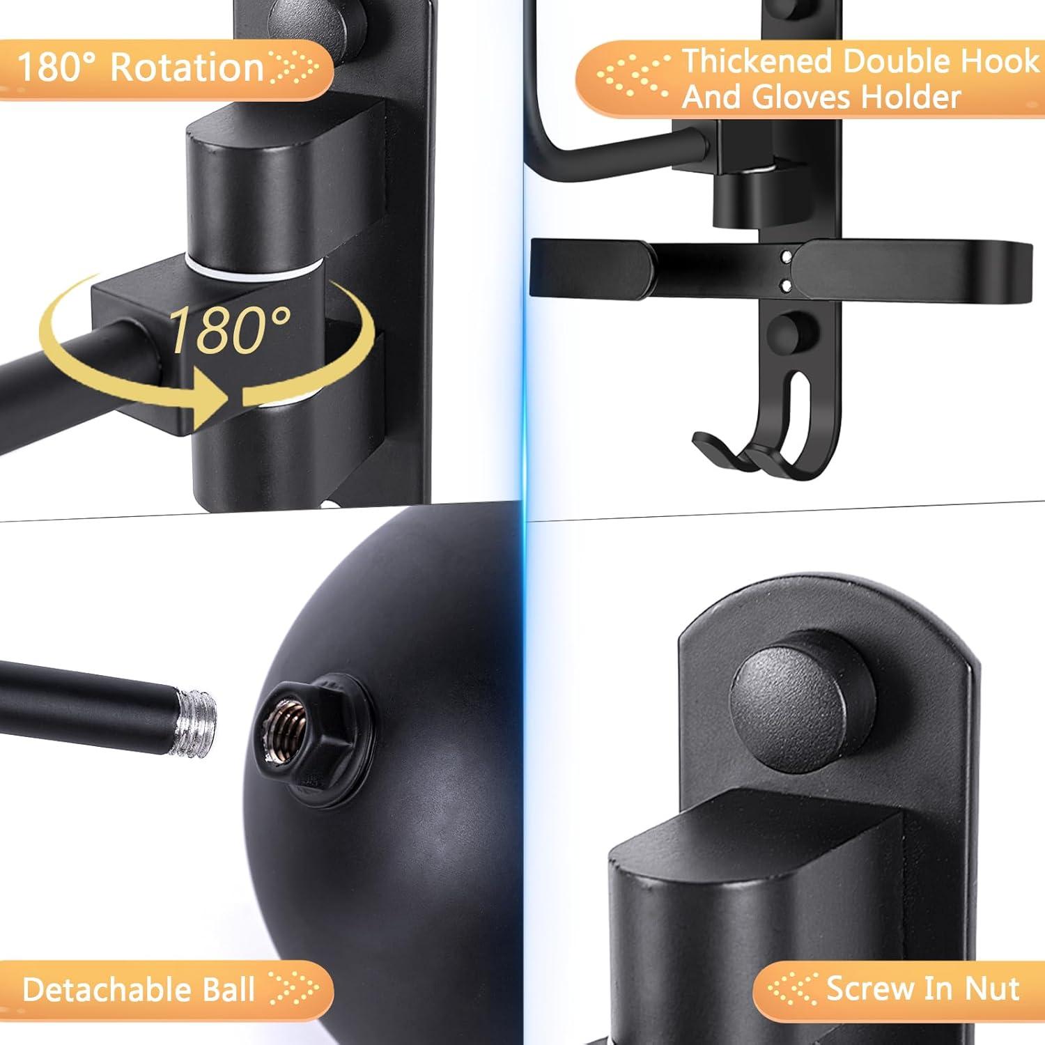 Soporte de Casco Montaje en Pared Kikerike Negro con Ganchos