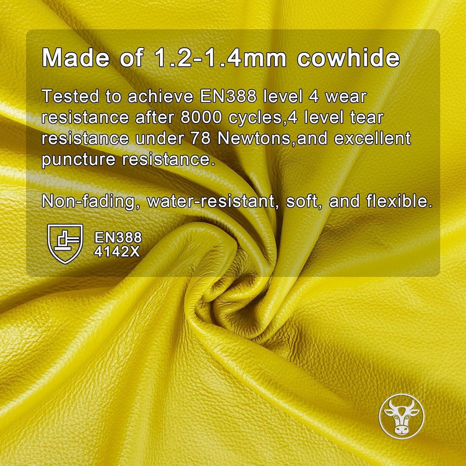 Guantes de Trabajo de Cuero Vaca Grano - 2 Paquetes XL