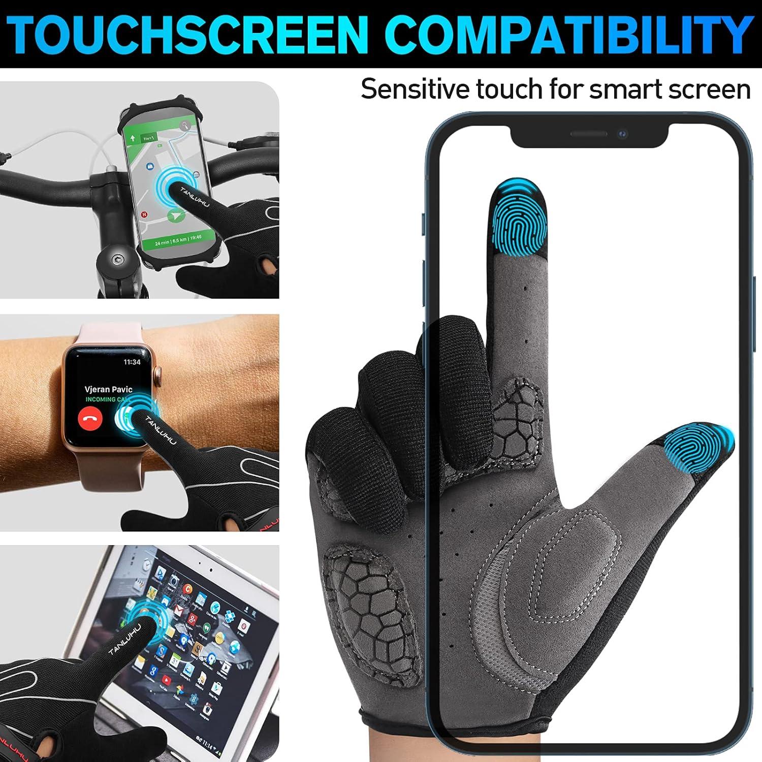 Guantes de Ciclismo Tanluhu Táctiles Antideslizantes - Medianos