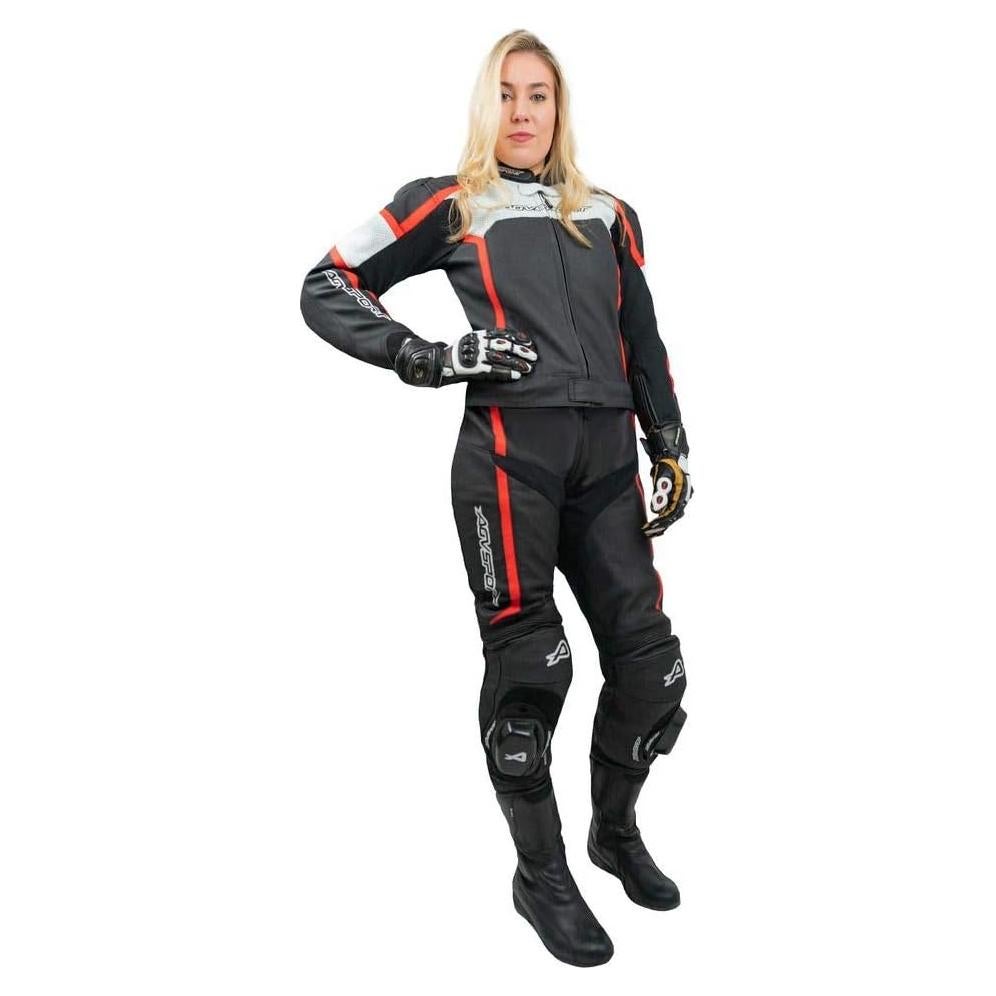 Traje de Moto de Cuero 2 Piezas AGVSPORT Imola Dona CE Nivel 1