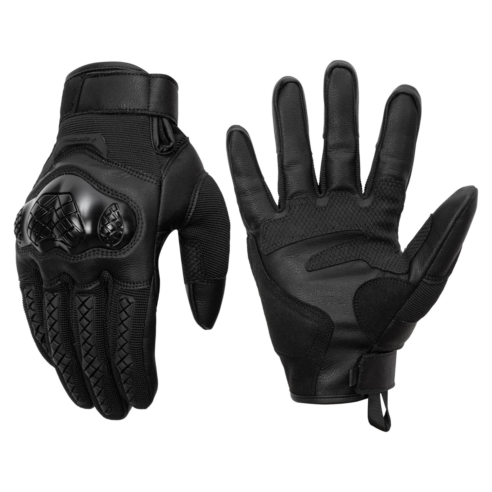 Guantes Tácticos de Motocicleta Alpine Swiss para Hombre - Negro