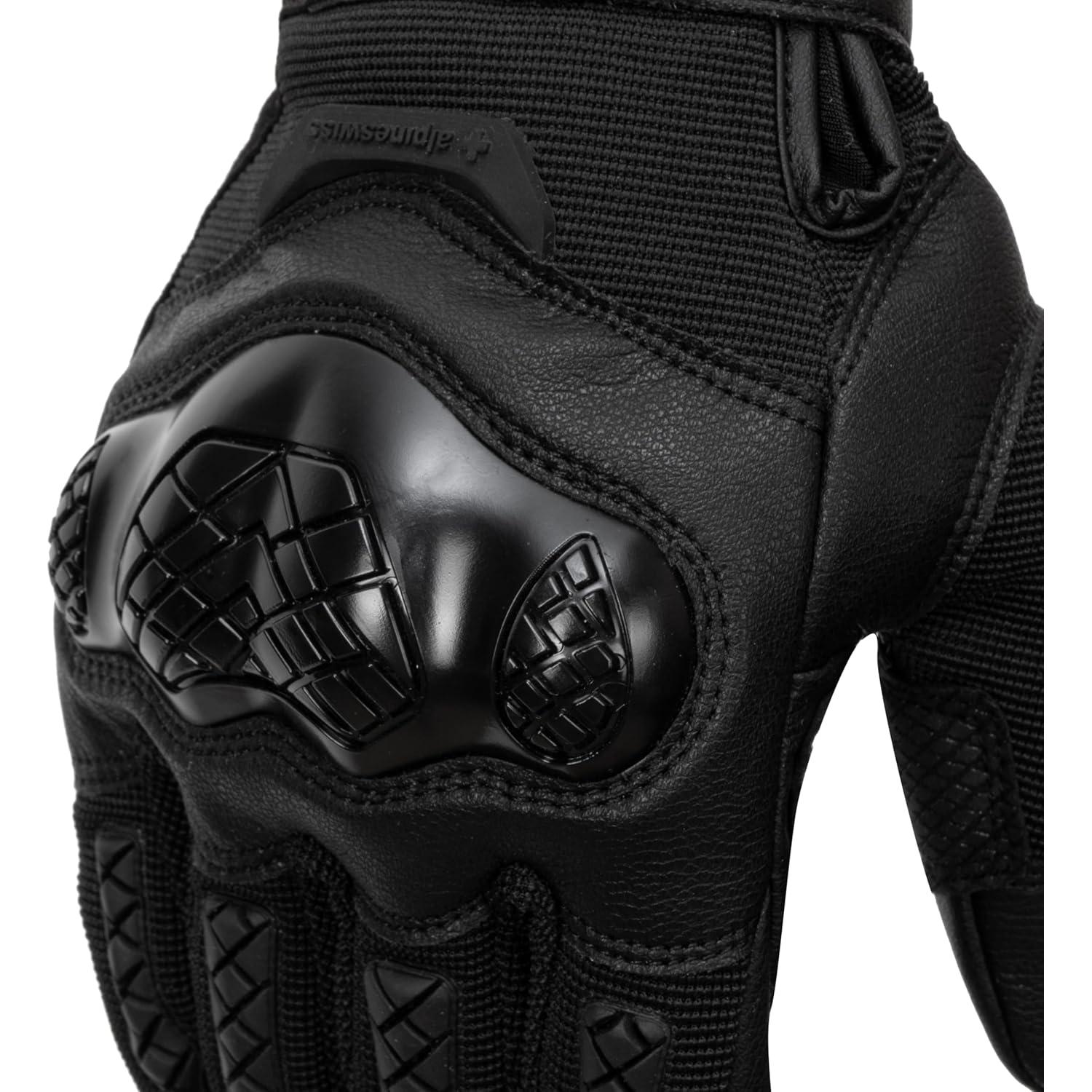 Guantes Tácticos de Motocicleta Alpine Swiss para Hombre - Negro