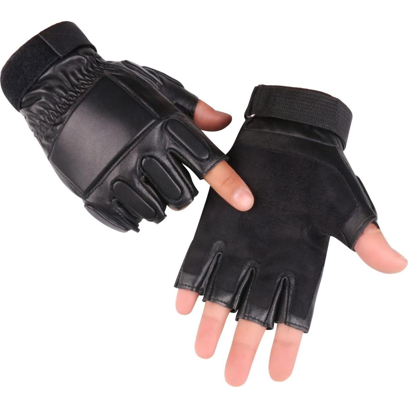 Guantes de Cuero Genuino para Hombre Long Keeper Mitad de Dedo