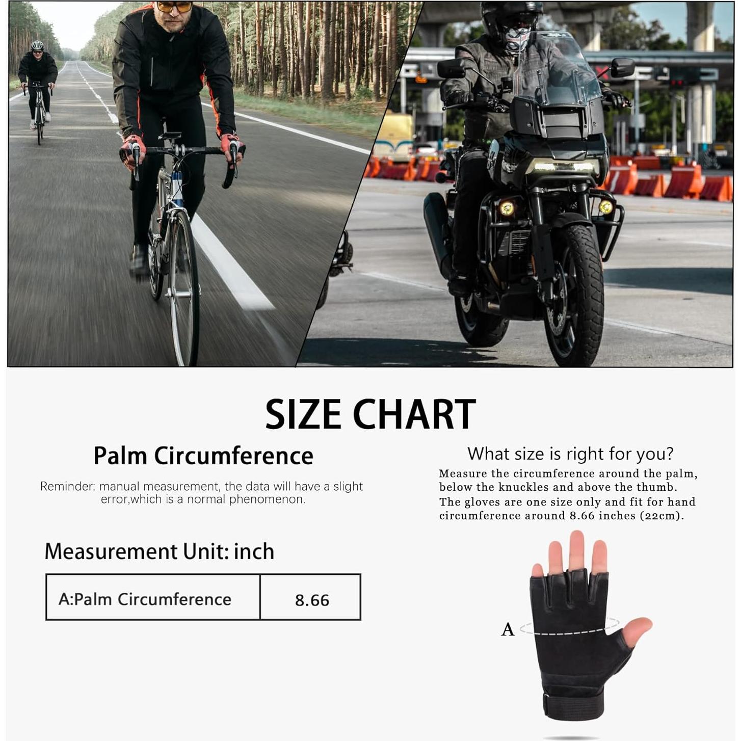 Guantes de Cuero Genuino para Hombre Long Keeper Mitad de Dedo