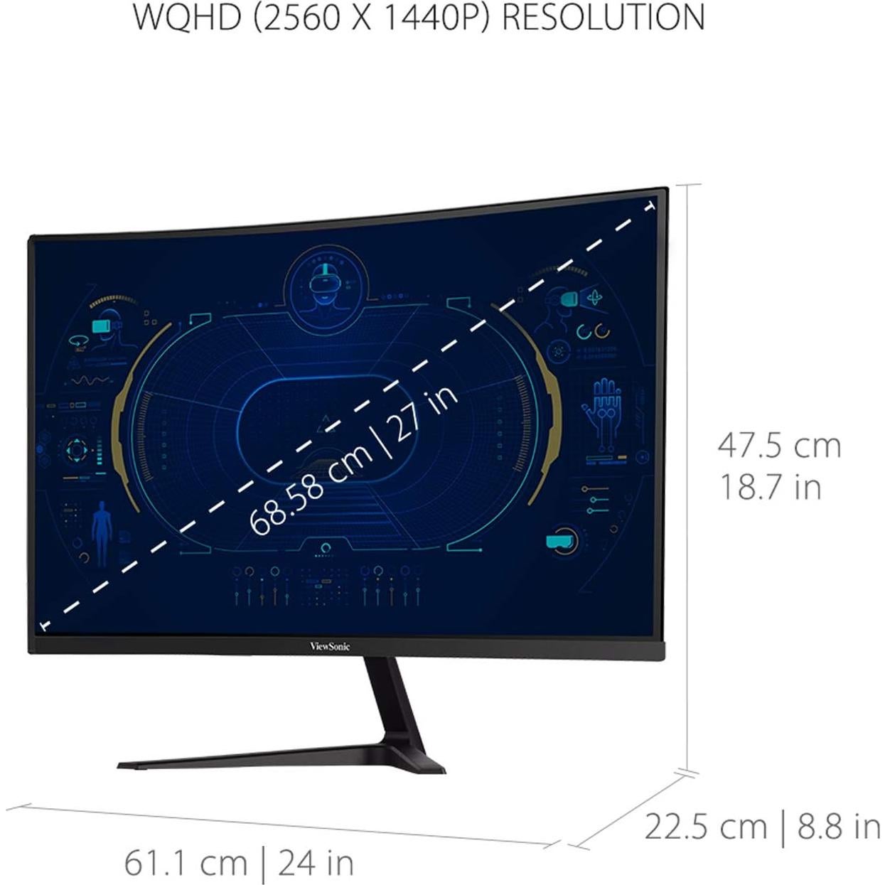 Monitor Curvo ViewSonic 27" 1440p 1ms 180Hz FreeSync