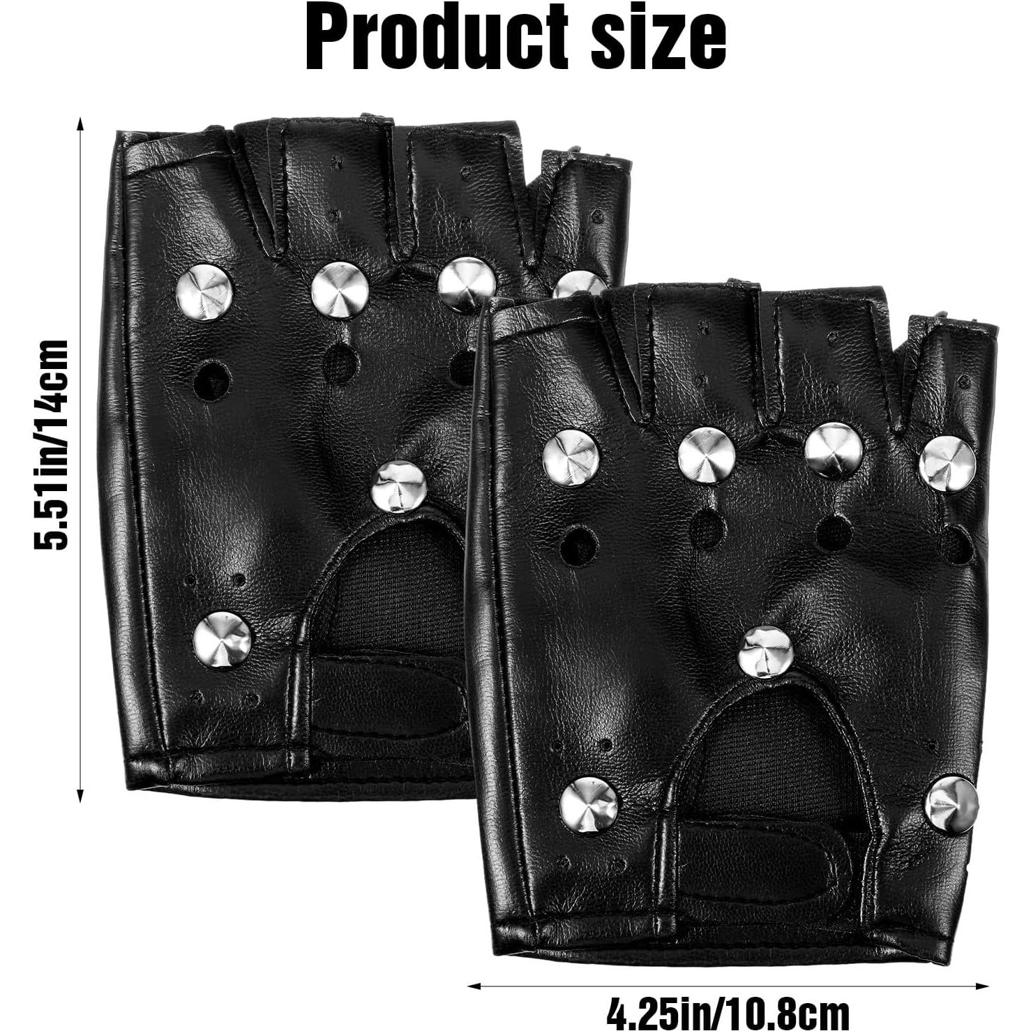 Guantes Steampunk de Cuero PU para Motocicleta - 2 Pares