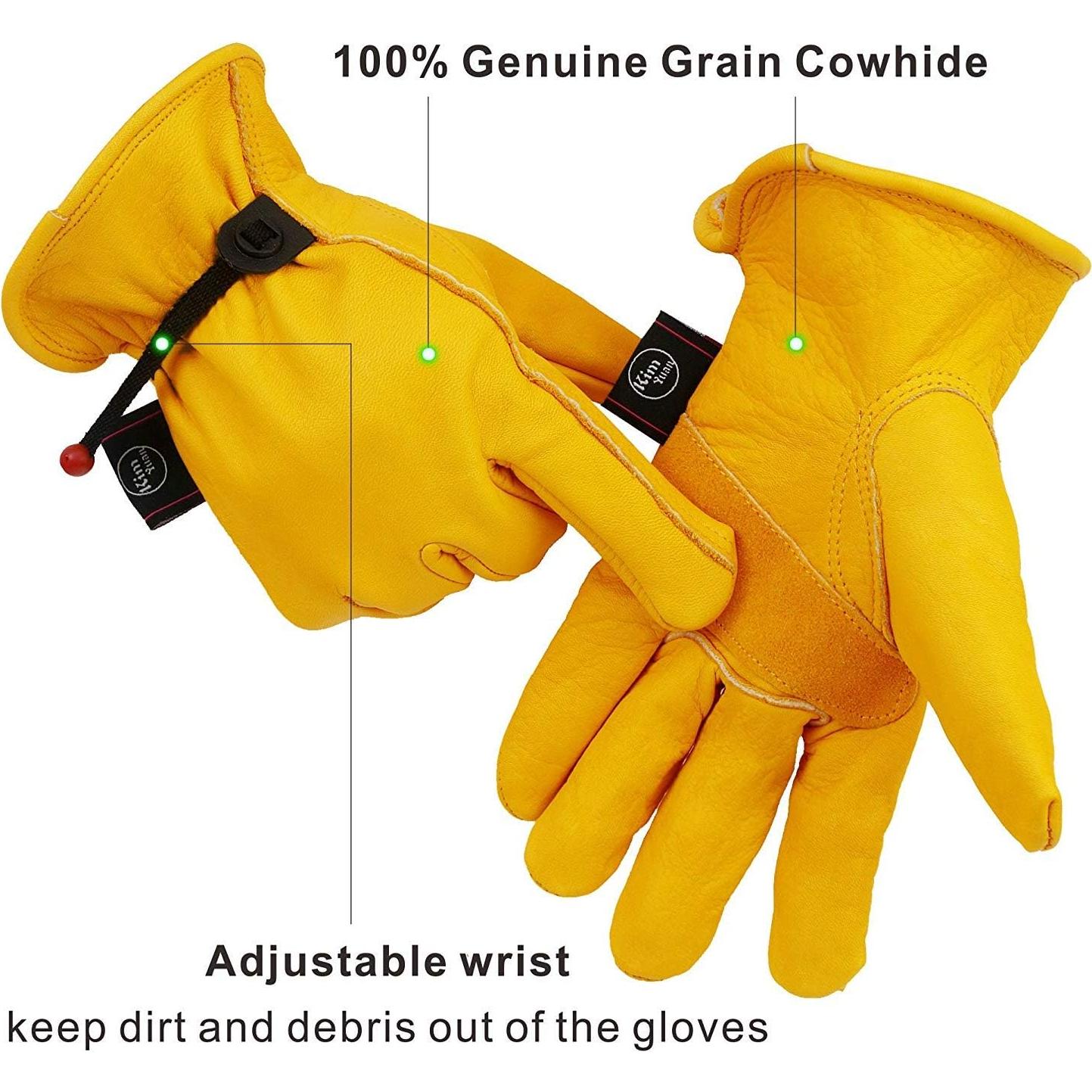 Guantes de Trabajo KIM YUAN de Cuero XXL Ajustables