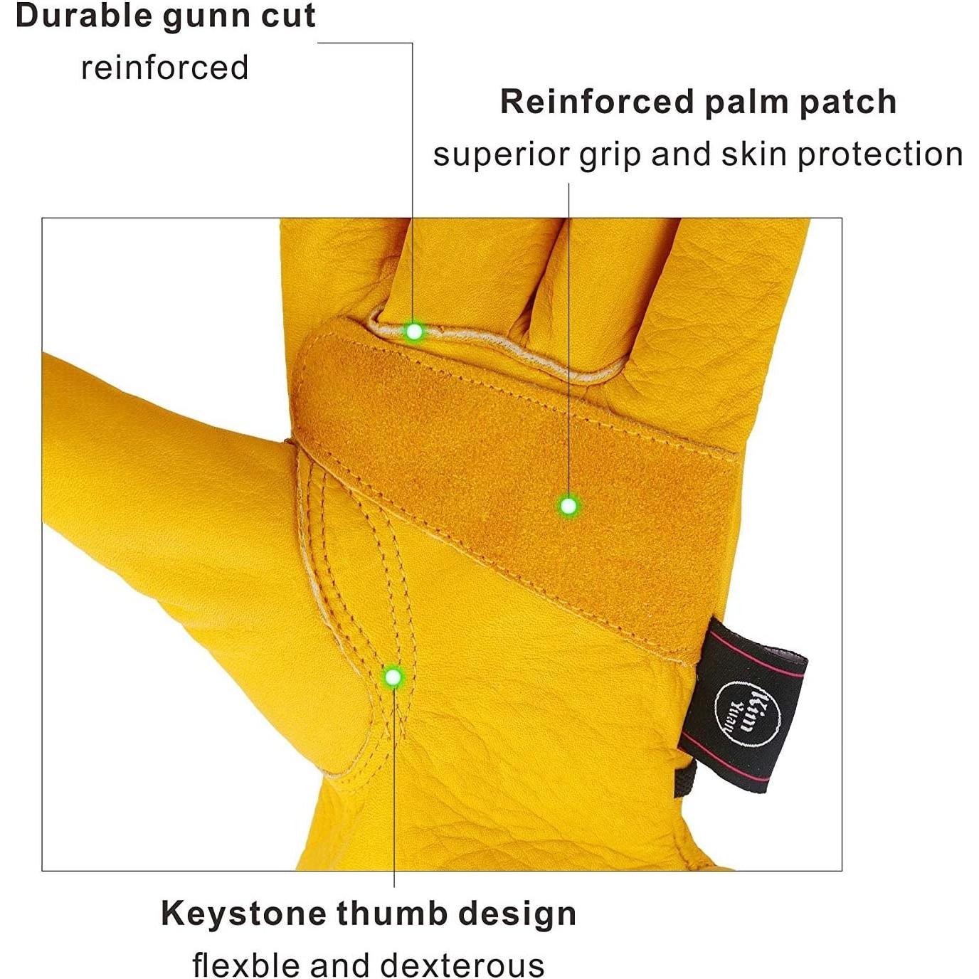 Guantes de Trabajo KIM YUAN de Cuero XXL Ajustables