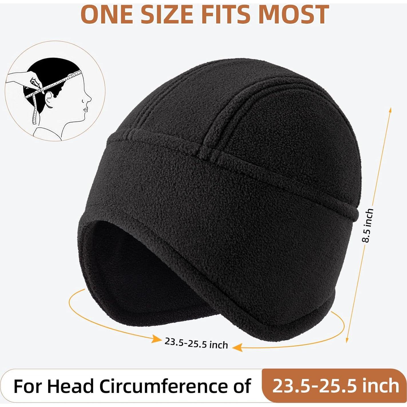 Gorra Térmica de Invierno OZERO para Hombres - Forro Polar Negro