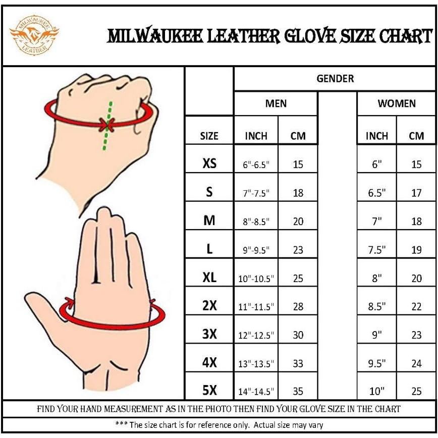 Guantes de Moto Milwaukee Leather SH238 - Cuero Negro Aislado