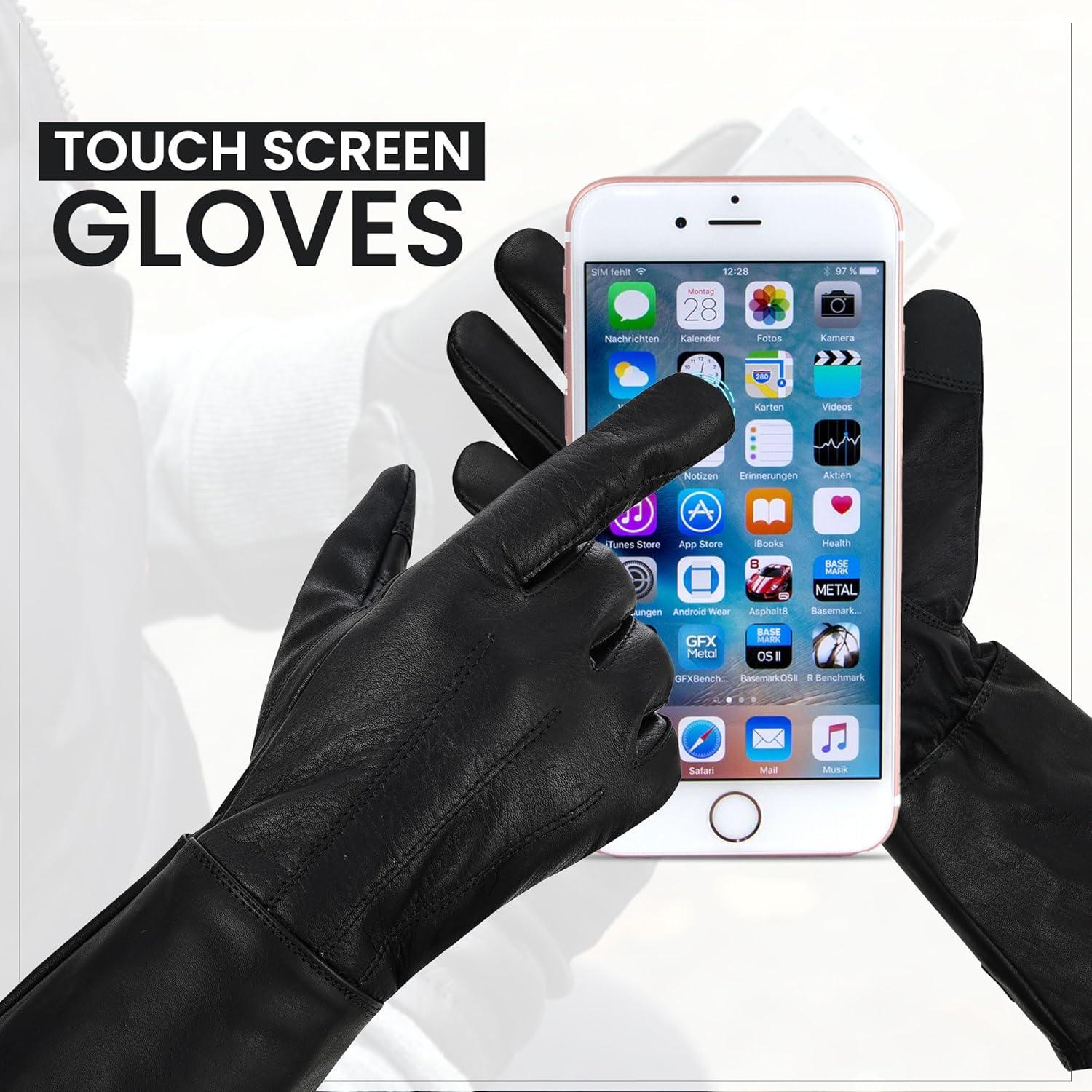 Guantes de cuero extra largos para hombres Hugger - X-Large