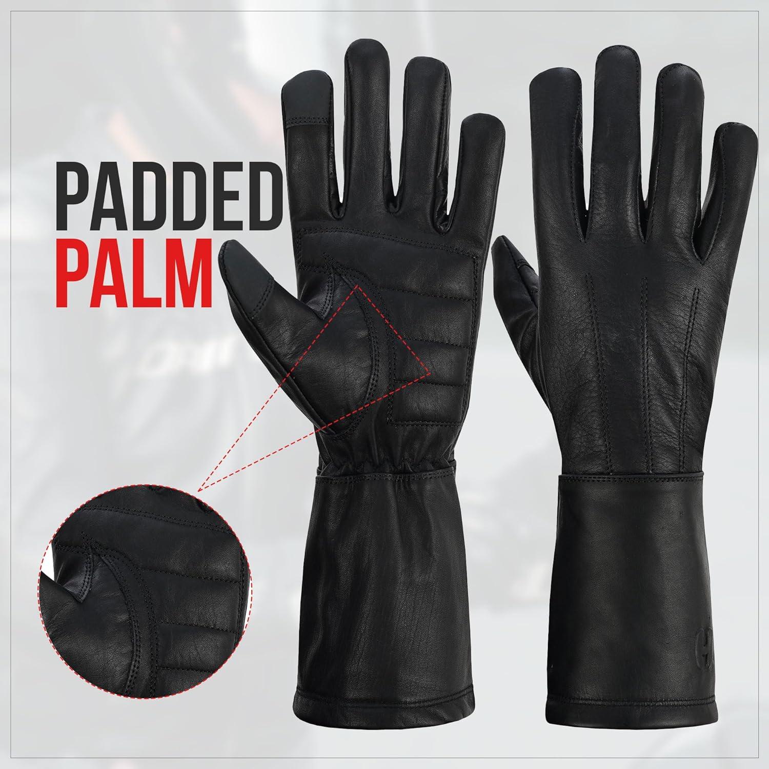 Guantes de cuero extra largos para hombres Hugger - X-Large