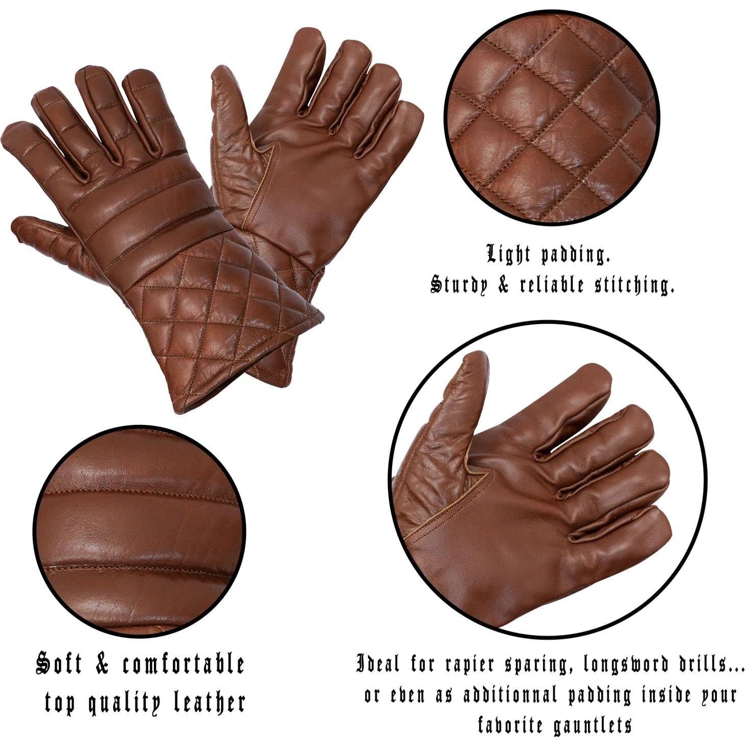 Guantes de Esgrima Mythrojan Swordsman de Cuero Acolchados