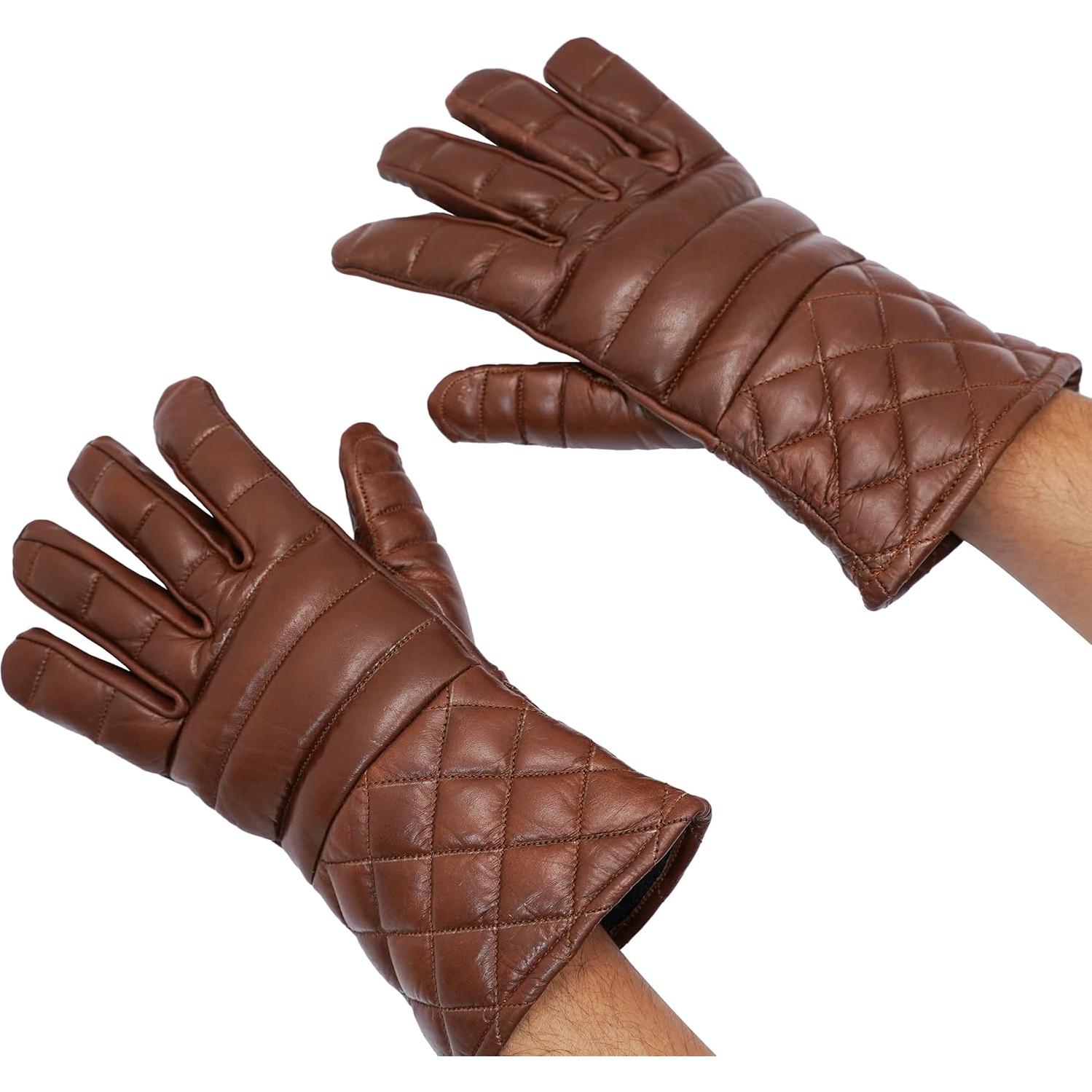 Guantes de Esgrima Mythrojan Swordsman de Cuero Acolchados